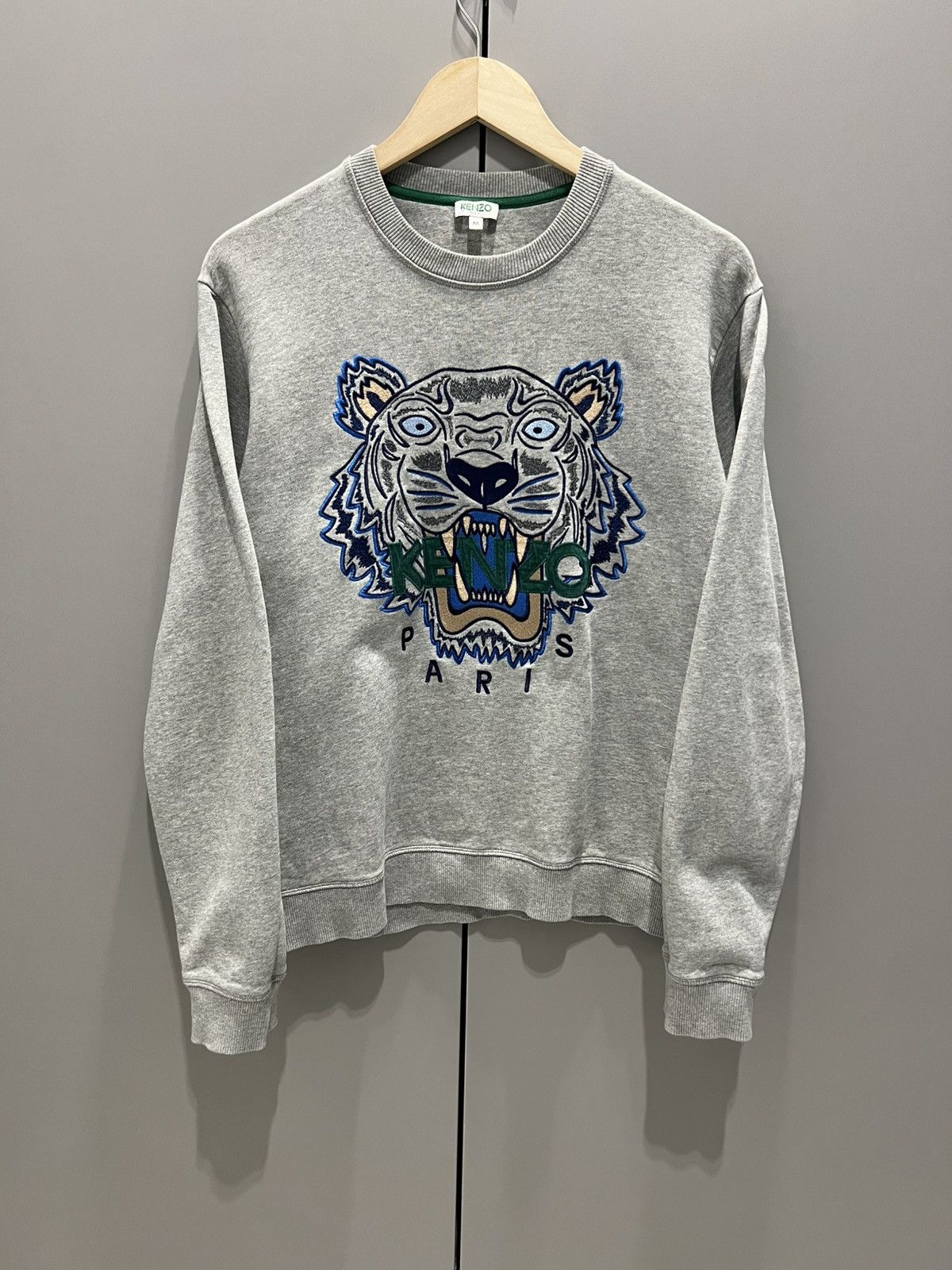Kenzo Kenzo Paris Jungle Tiger Embroidered Sweatshirt Gray Medium Size US M / EU 48-50 / 2 - 13 Thumbnail