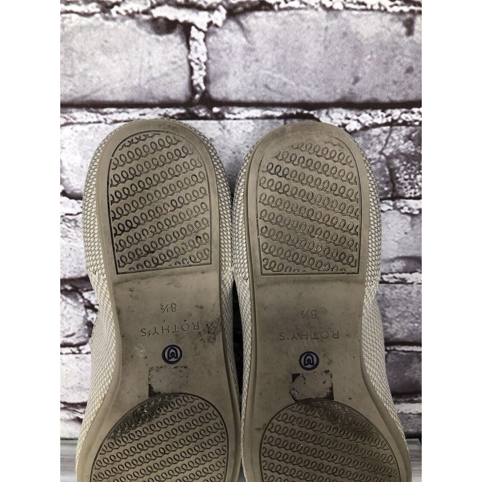 Other Rothys Cream Gray Knit Casual Slip On Round Toe Ballet Flats Size US 8.5 / IT 38.5 - 14 Thumbnail