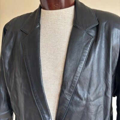 Other VTG Leather Blazer Petite Raglan Jacket Oversized Padded Sho Size US M / EU 48-50 / 2 - 2 Thumbnail