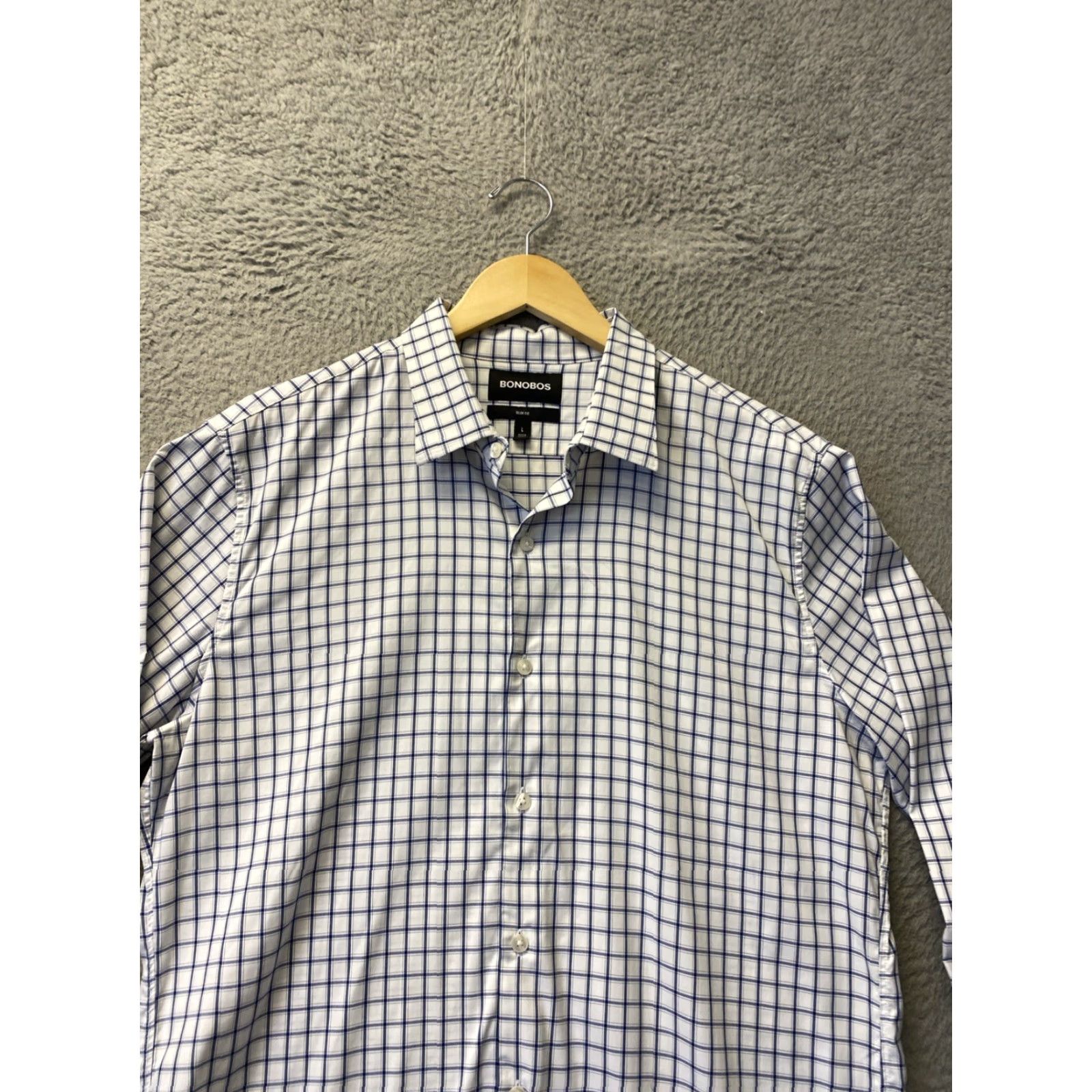 Bonobos Bonobos Button Shirt Men’s L Blue Check Slim Nylon Performance /161-23 Size US L / EU 52-54 / 3 - 2 Thumbnail