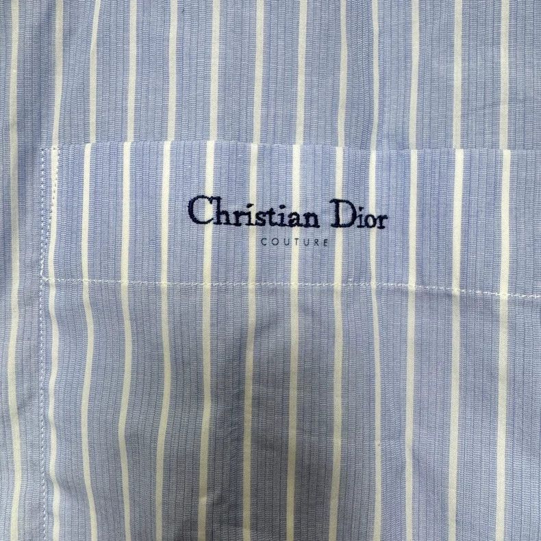 Dior Dior Size 43 Casual striped blue long-sleeved shirt 2501-Ne Size US XS / EU 42 / 0 - 3 Thumbnail