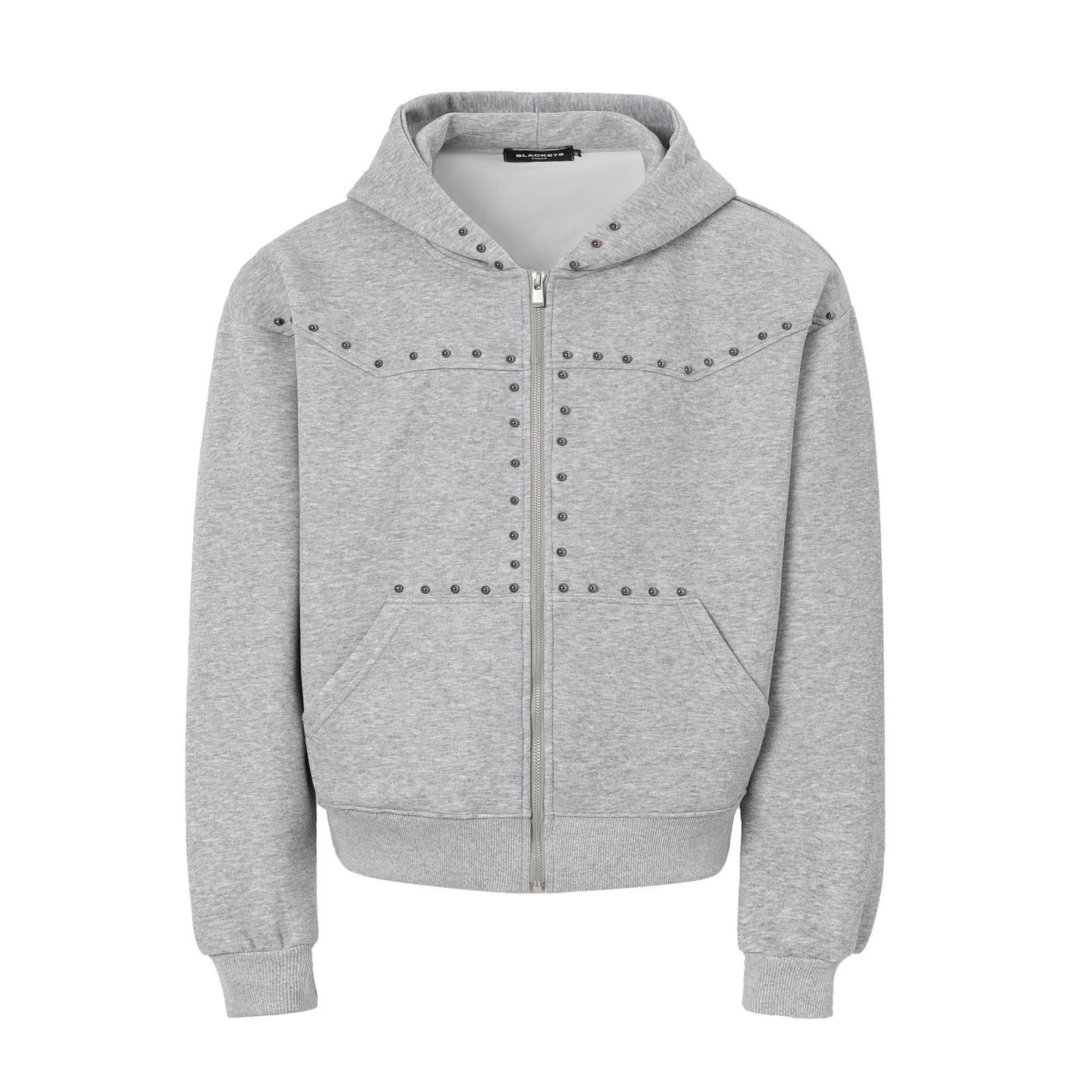 Japanese Brand Black Rivet-Stud Decoration Lightweight Hooded Jacket Size US M / EU 48-50 / 2 - 2 Thumbnail