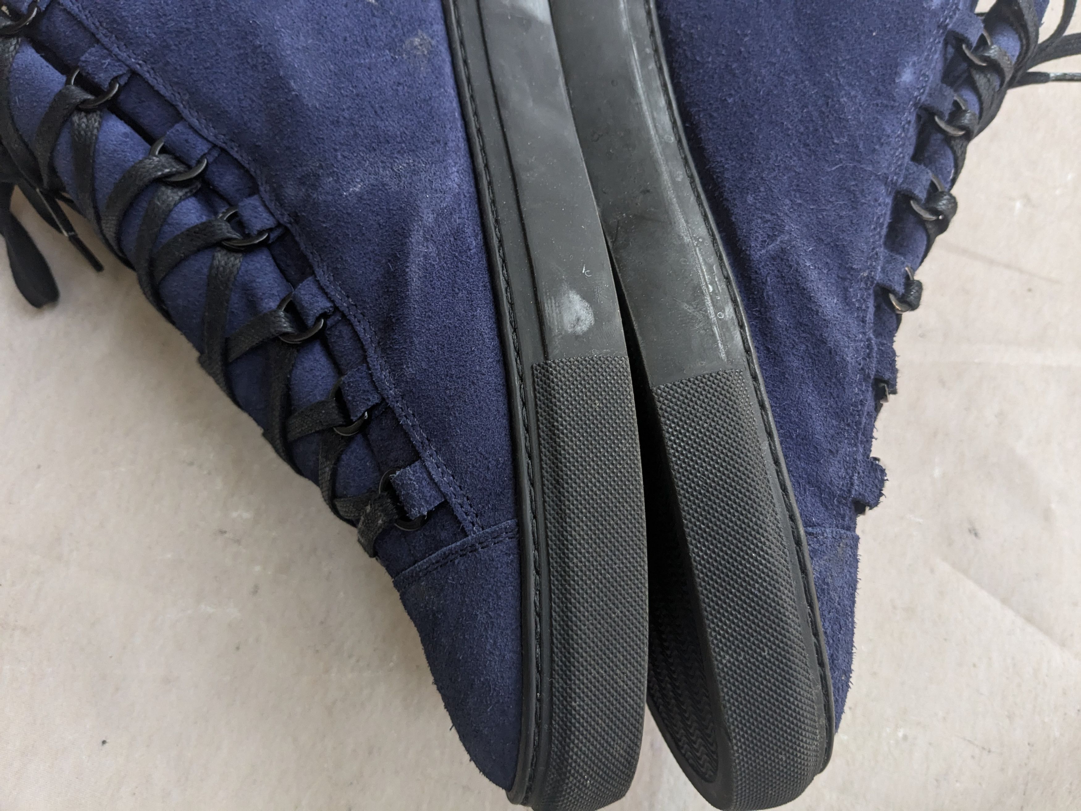 Balenciaga Balenciaga Arena Navy Blue 14 Suede Leather High Tops Size US 14 / EU 47 - 7 Thumbnail