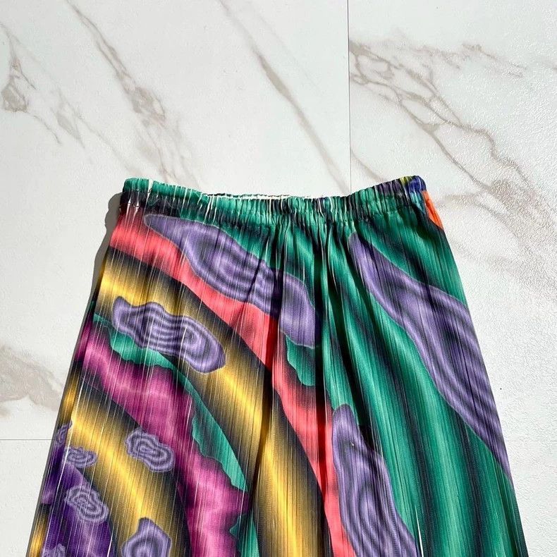 Issey Miyake Issey Miyake size:3 Colorful pleated skirt Size 31" - 6 Thumbnail