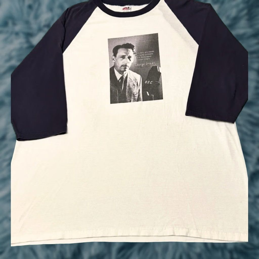 George VINTAGE George Orwell Animal Rights Novelist VTG Shirt Mens 2XL White 90s 1990s T-Shirt日本 Size US XXL / EU 58 / 5 - 1 Thumbnail