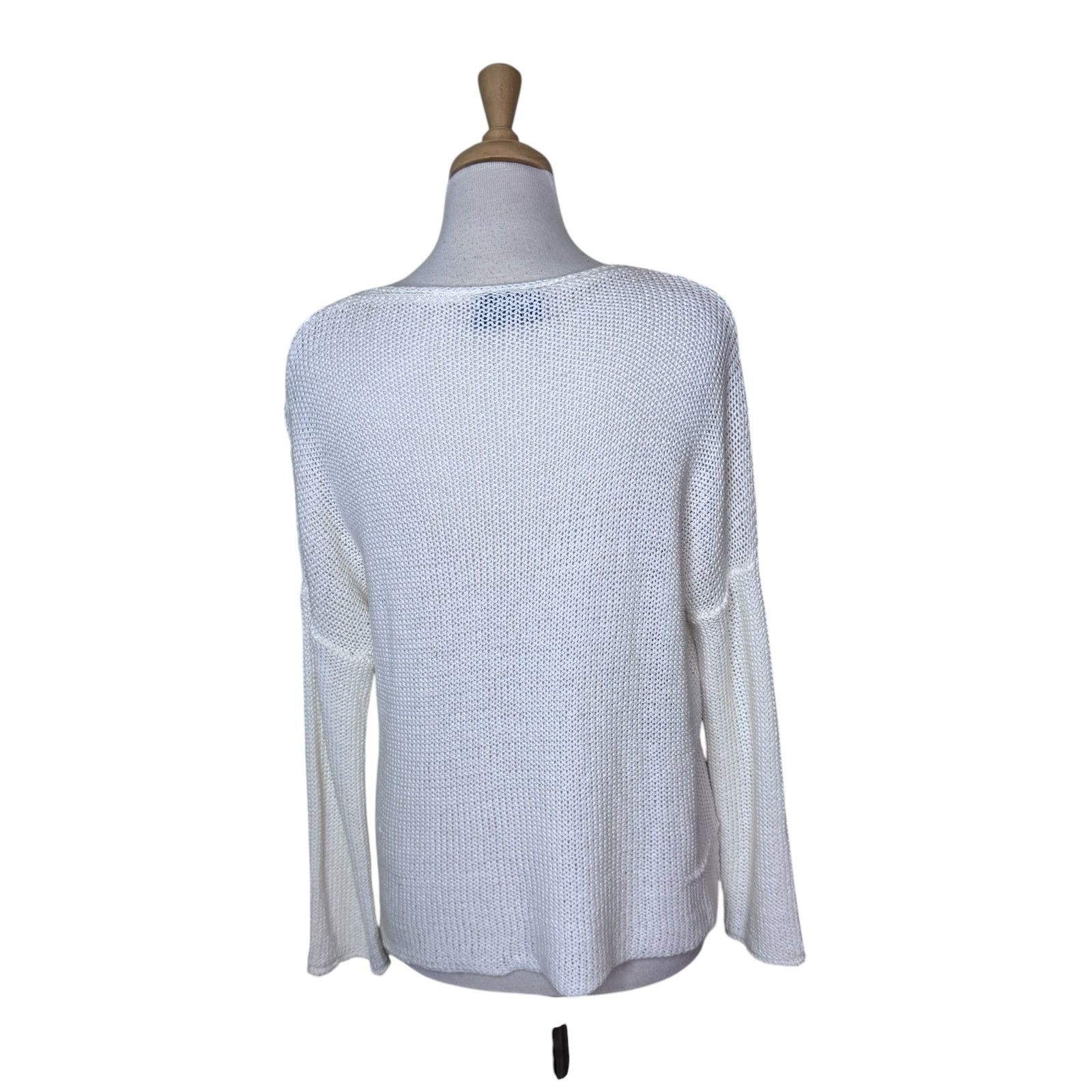 Other WOODEN SHIPS Textured Knit Long Sleeve Sweater White S/M Size S / US 4 / IT 40 - 2 Thumbnail