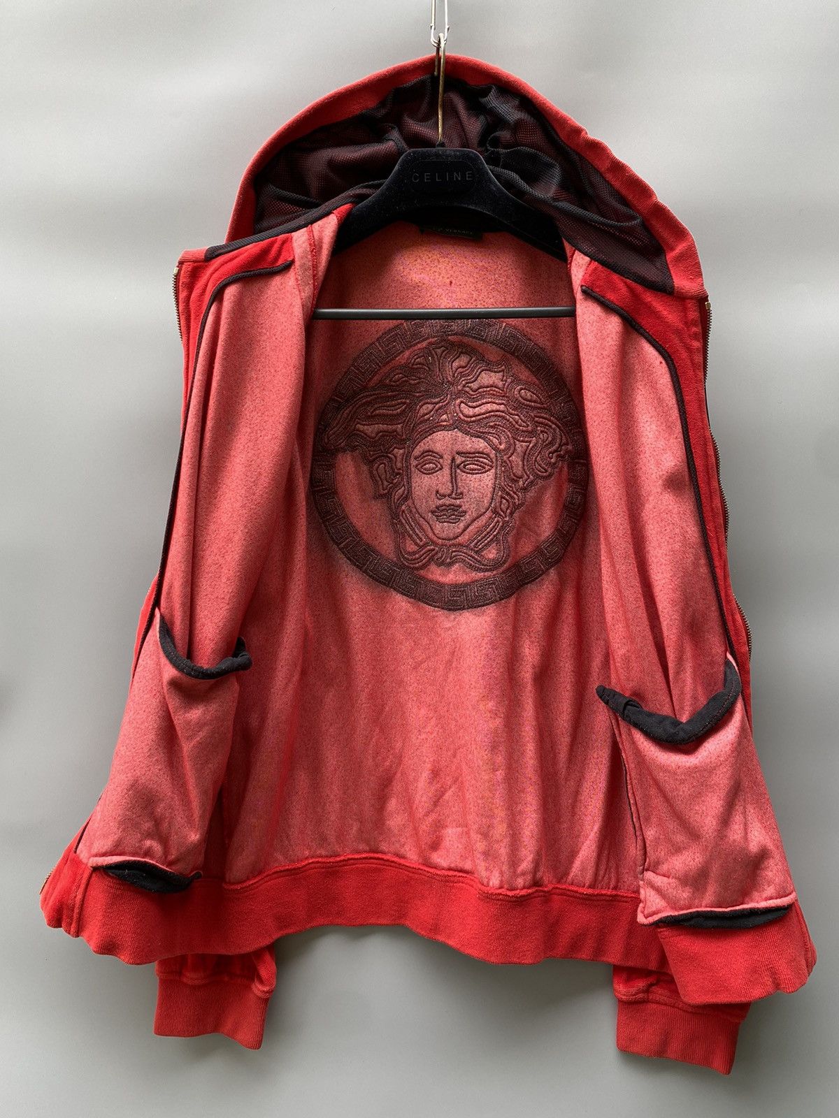 Versace Versace Velour Track Jacket with Leather Patch Medusa Size US M / EU 48-50 / 2 - 13 Thumbnail