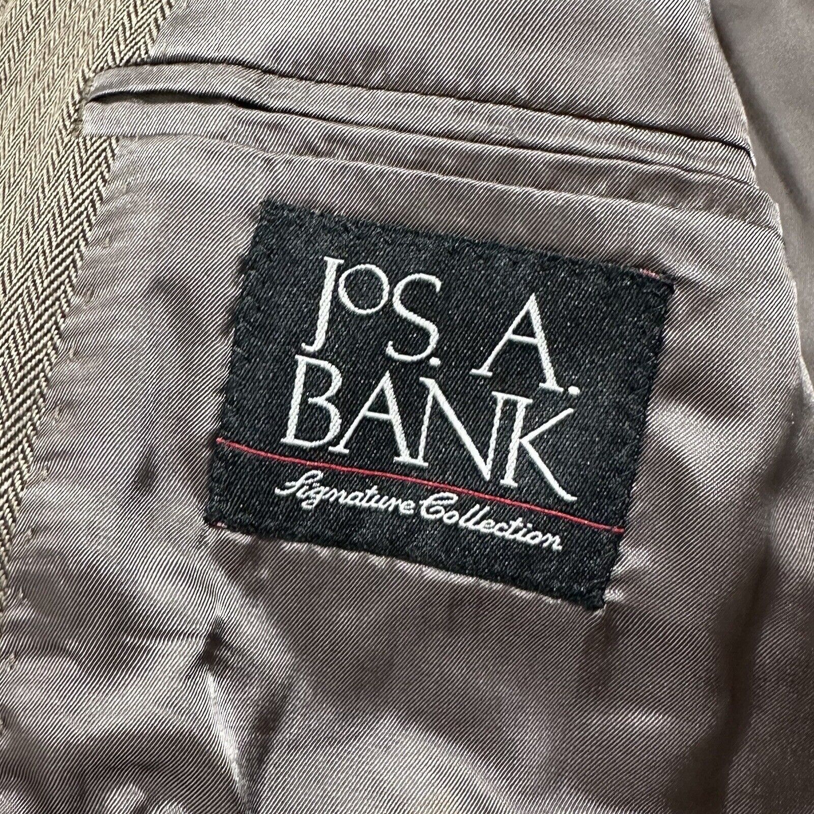 Jos. A. Bank Jos. A. Bank 42R Silk + Camel Hair Herringbone Suit Jacket Size 42R - 7 Thumbnail