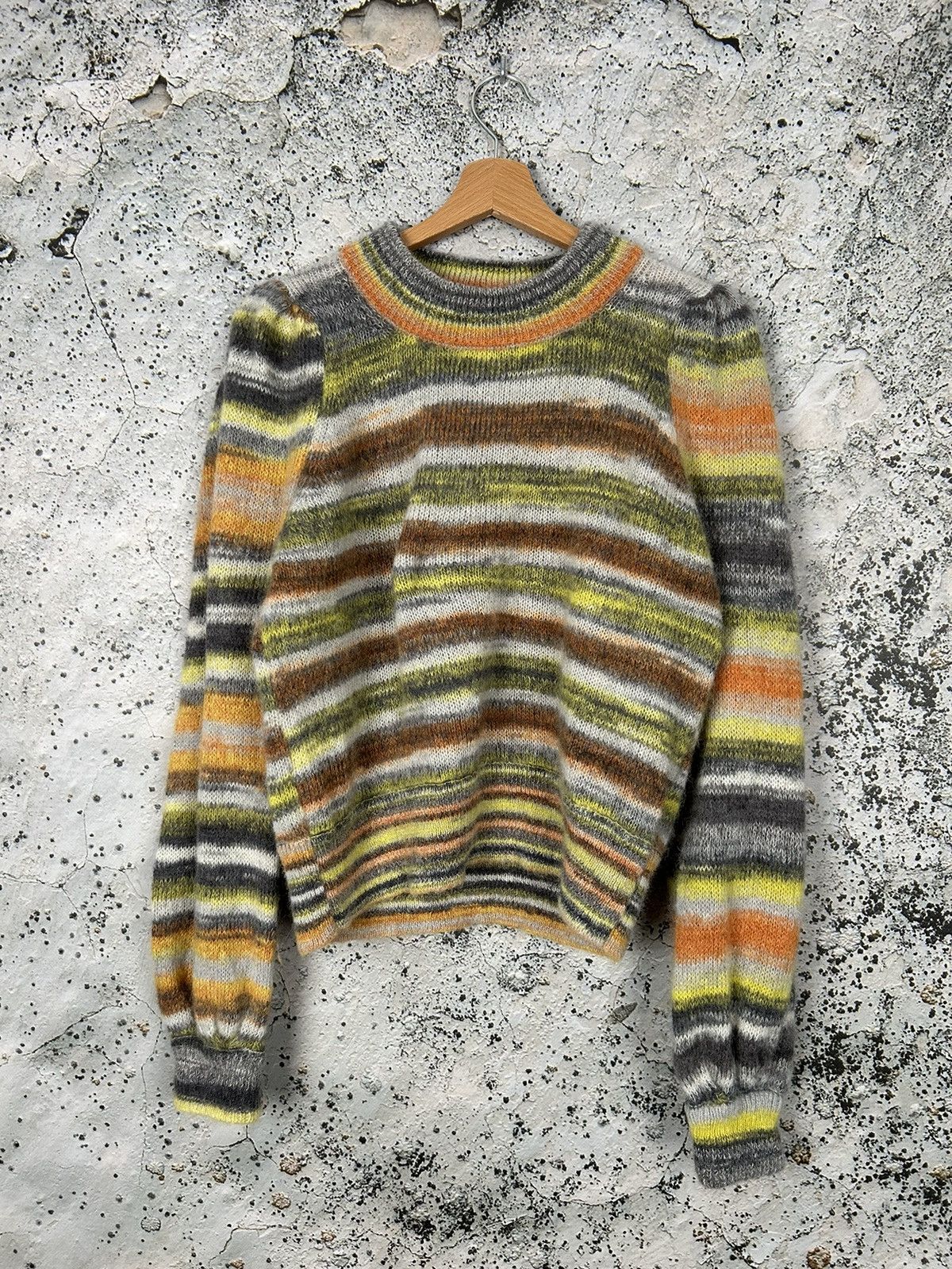 Rodebjer Mohair Stripped Grunge Punk Knit Sweater Designer