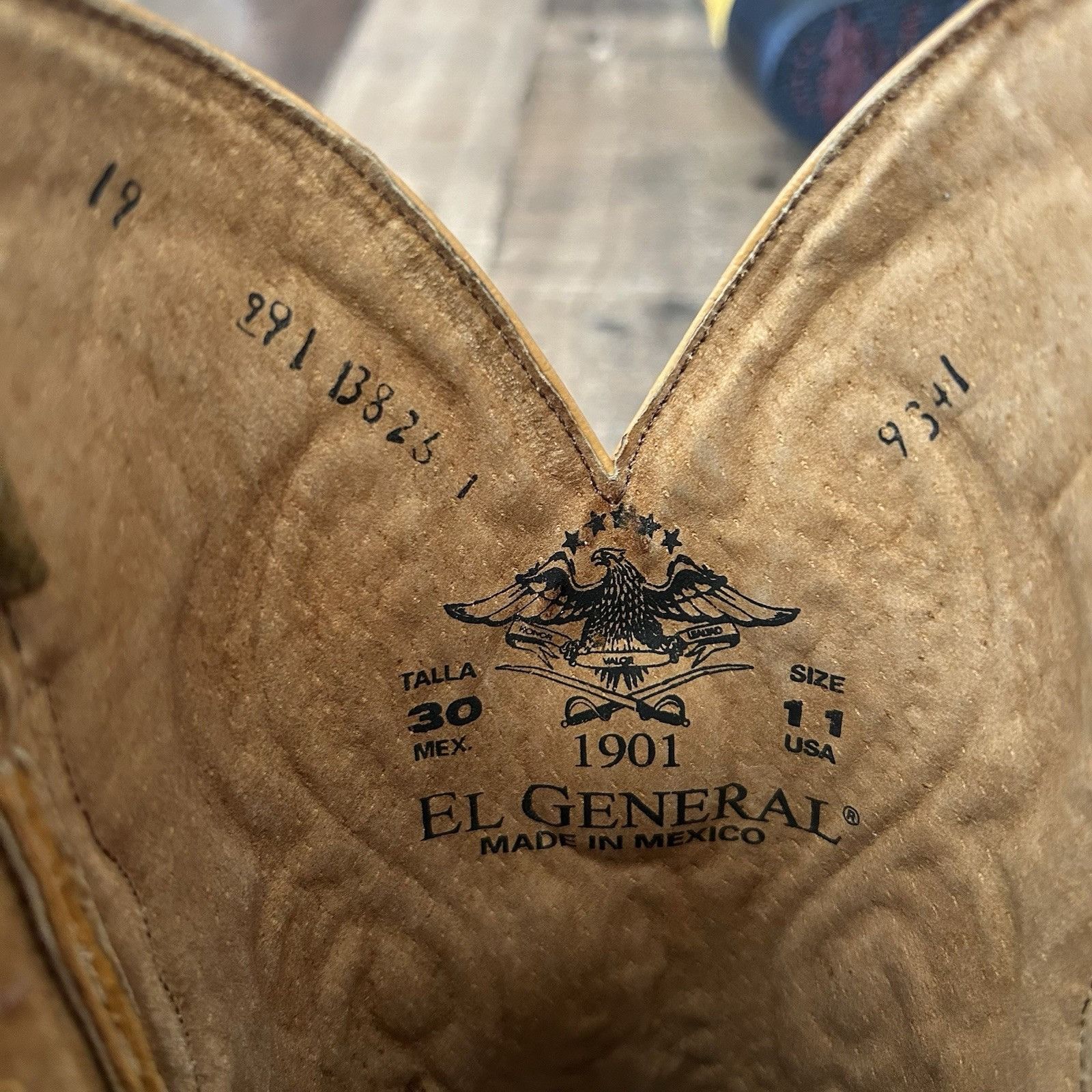Vintage El General Ostrich Print Western Cowboy Boots Mens 11 EE Size US 11 / EU 44 - 6 Thumbnail