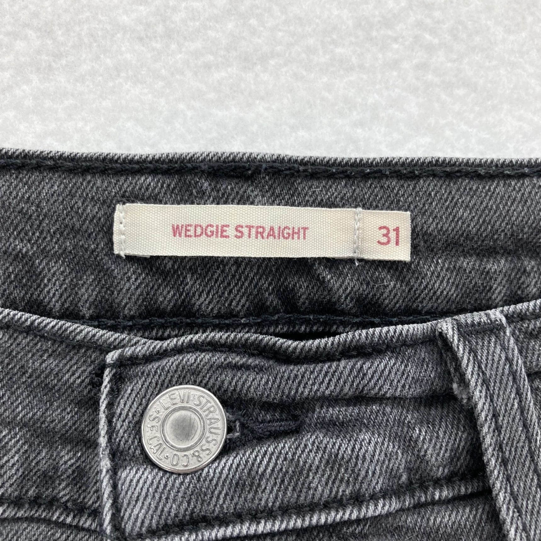 Levi's Levis Wedgie Straight Jeans Womens 31 High Rise Button Fly Distressed Denim Y2K Gray 90s Grunge/Casual Womens Jeans Size 24" / US 00 / IT 34 - 5 Thumbnail