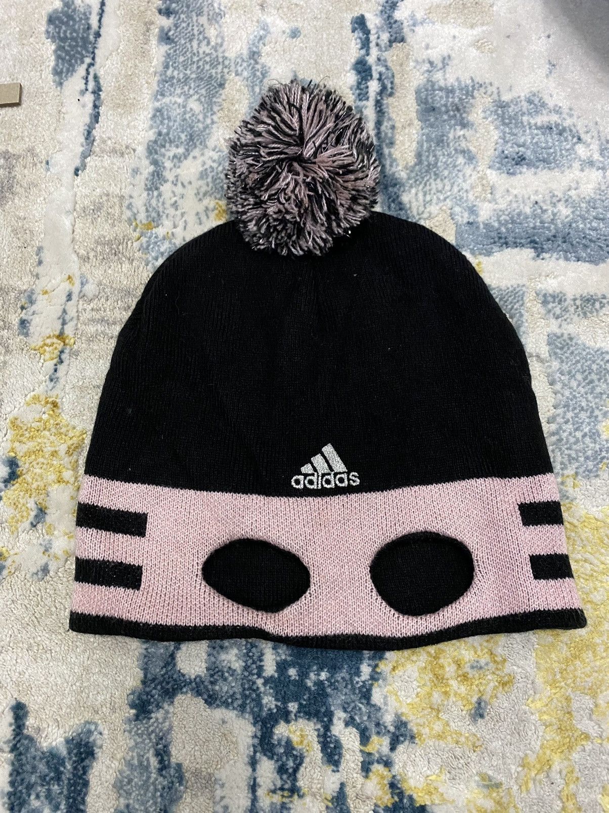 Adidas × Japanese Brand × Shellac 2000s Adidas Half Balaclava 3 stripe hat Size ONE SIZE - 2 Thumbnail