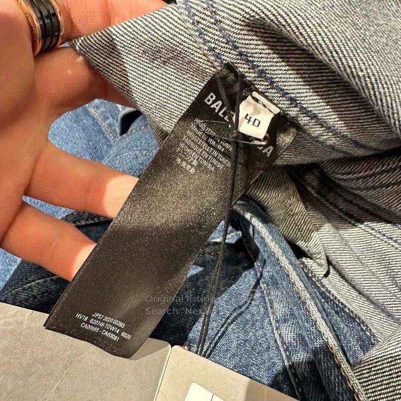 Balenciaga Balenciaga size 36 Seven Languages Blue Denim Jacket Size L / US 10 / IT 46 - 4 Thumbnail