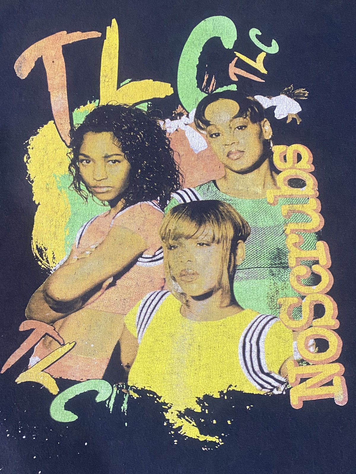 Band Tees × Rap Tees × Vintage RARE Y2K TLC RAP TEE FADED BLACK TSHIRT Size US M / EU 48-50 / 2 - 2 Thumbnail