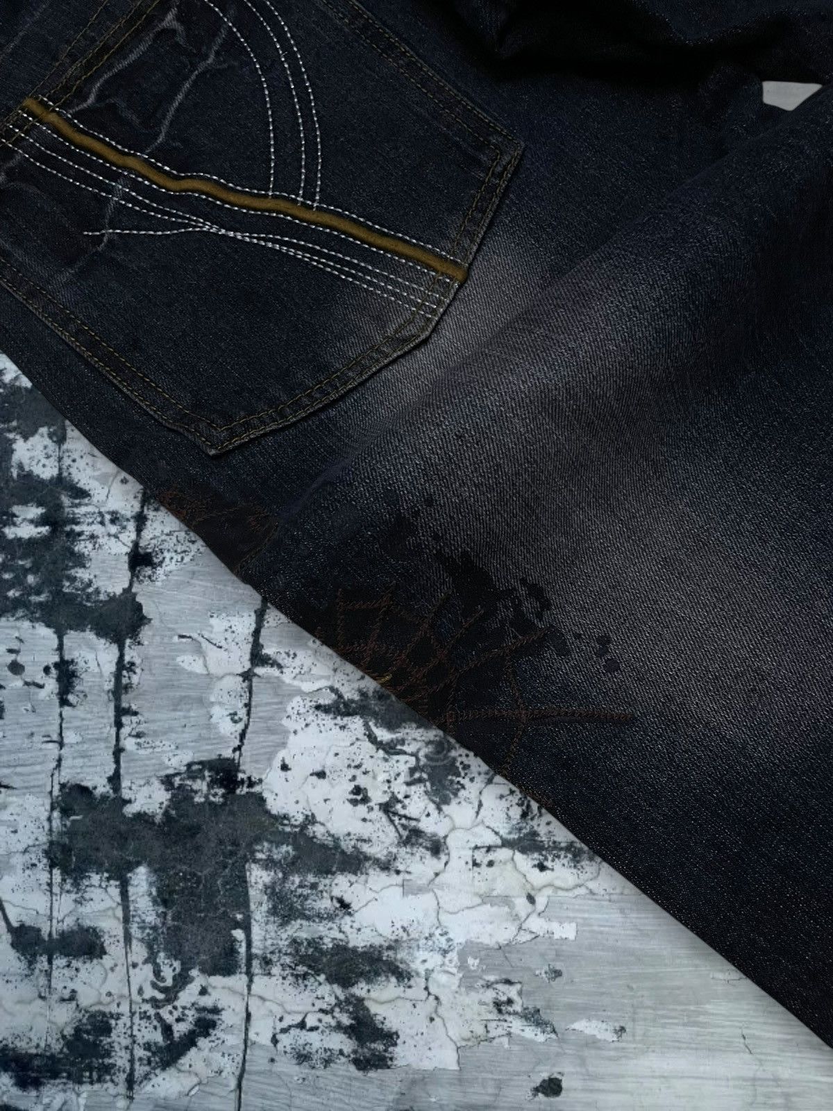 Japanese Brand Vintage Og 90s Japan Designer CEO Mad Punk Spider Web Denim Size US 30 / EU 46 - 17 Thumbnail