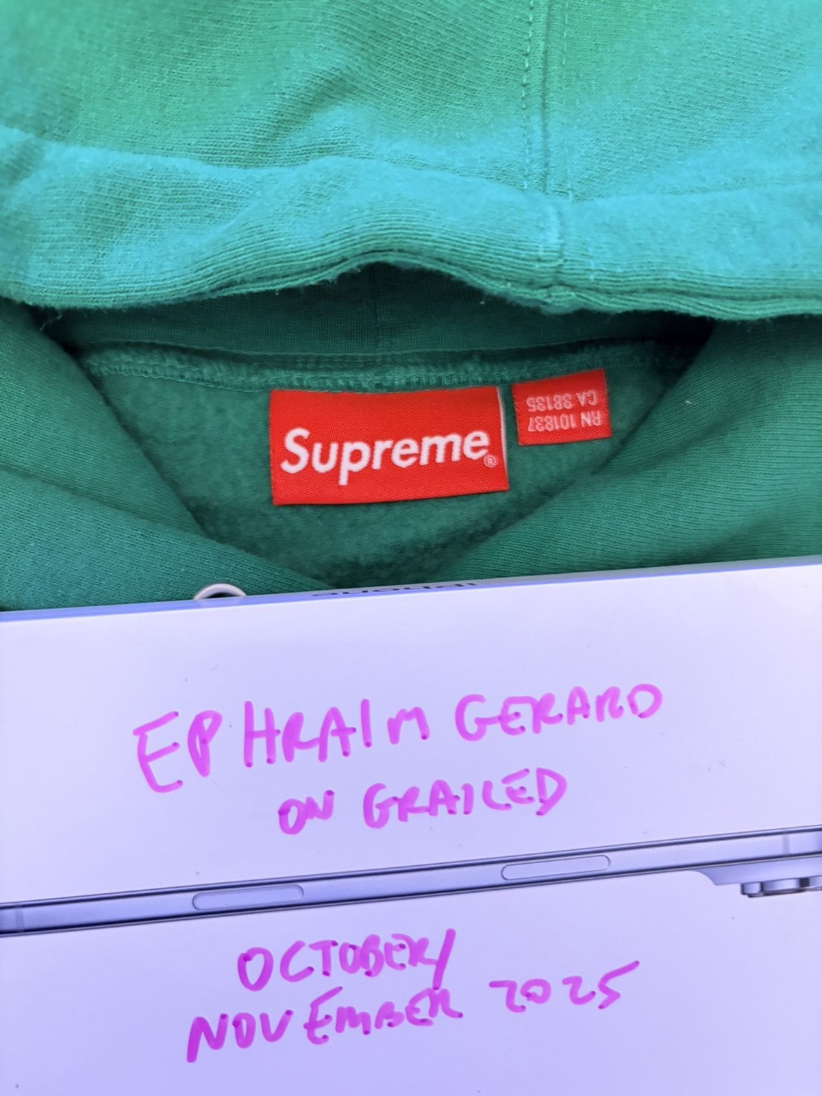Supreme Supreme Bling Box Logo Hoodie Green M Size US M / EU 48-50 / 2 - 4 Thumbnail