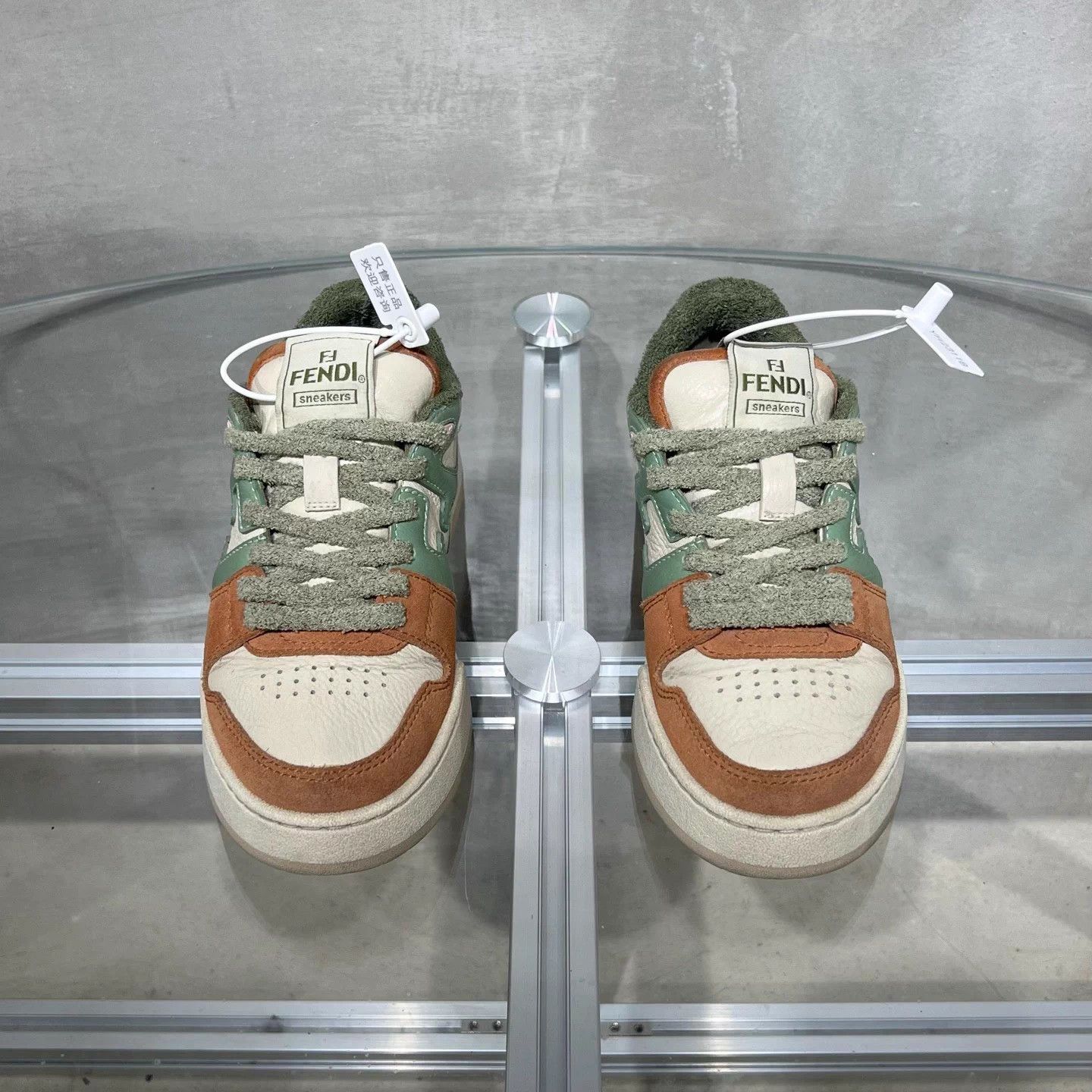 Fendi Fendi Match orange green sneakers EUR 36 Size US 5 / IT 35 - 1 Thumbnail