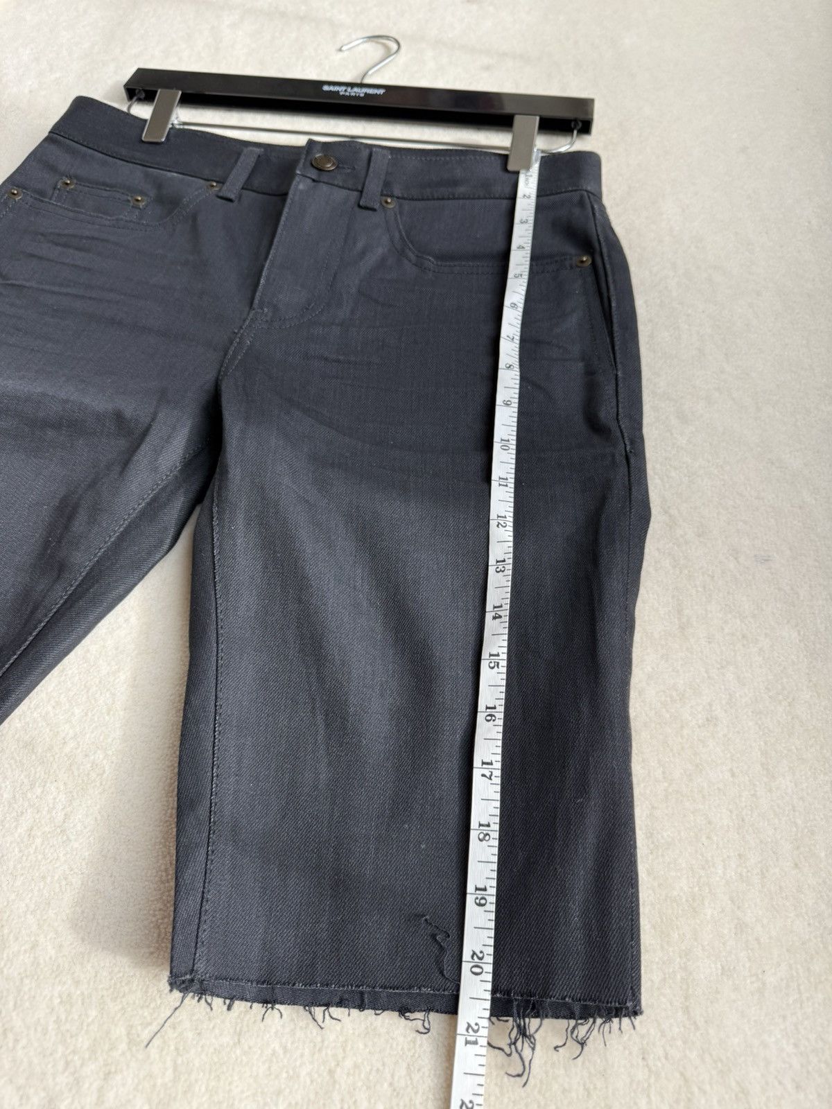 Saint Laurent Paris SS20 Saint Laurent black raw hem shorts 27 Small Size US 27 - 5 Thumbnail