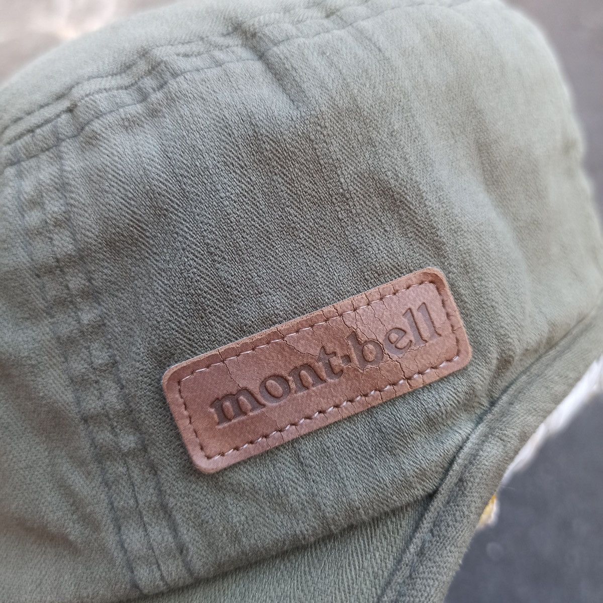 Hunter × Montbell Army montbell cadet hat with leather path and adjust Size ONE SIZE - 9 Thumbnail