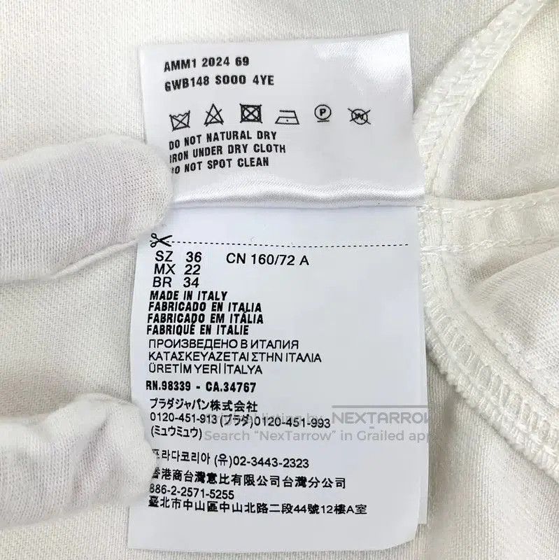 Miu Miu Miu Miu White Cotton Cropped Jacket . Size XS / US 0-2 / IT 36-38 - 7 Thumbnail