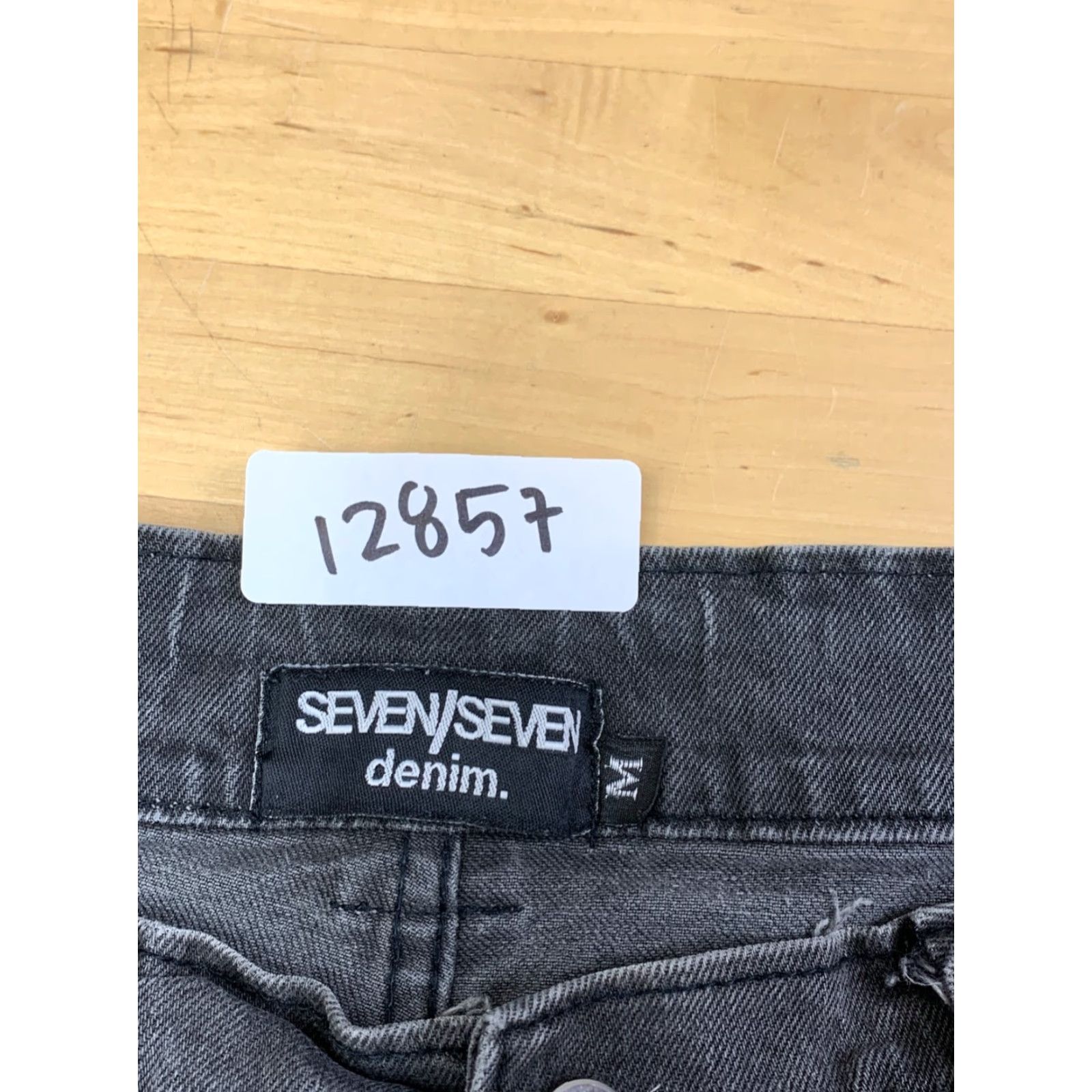 Denime 77 Denim Jeans Men M Black Faded Skate Baggy Loose Grunge 12857 Size US 31 - 2 Thumbnail