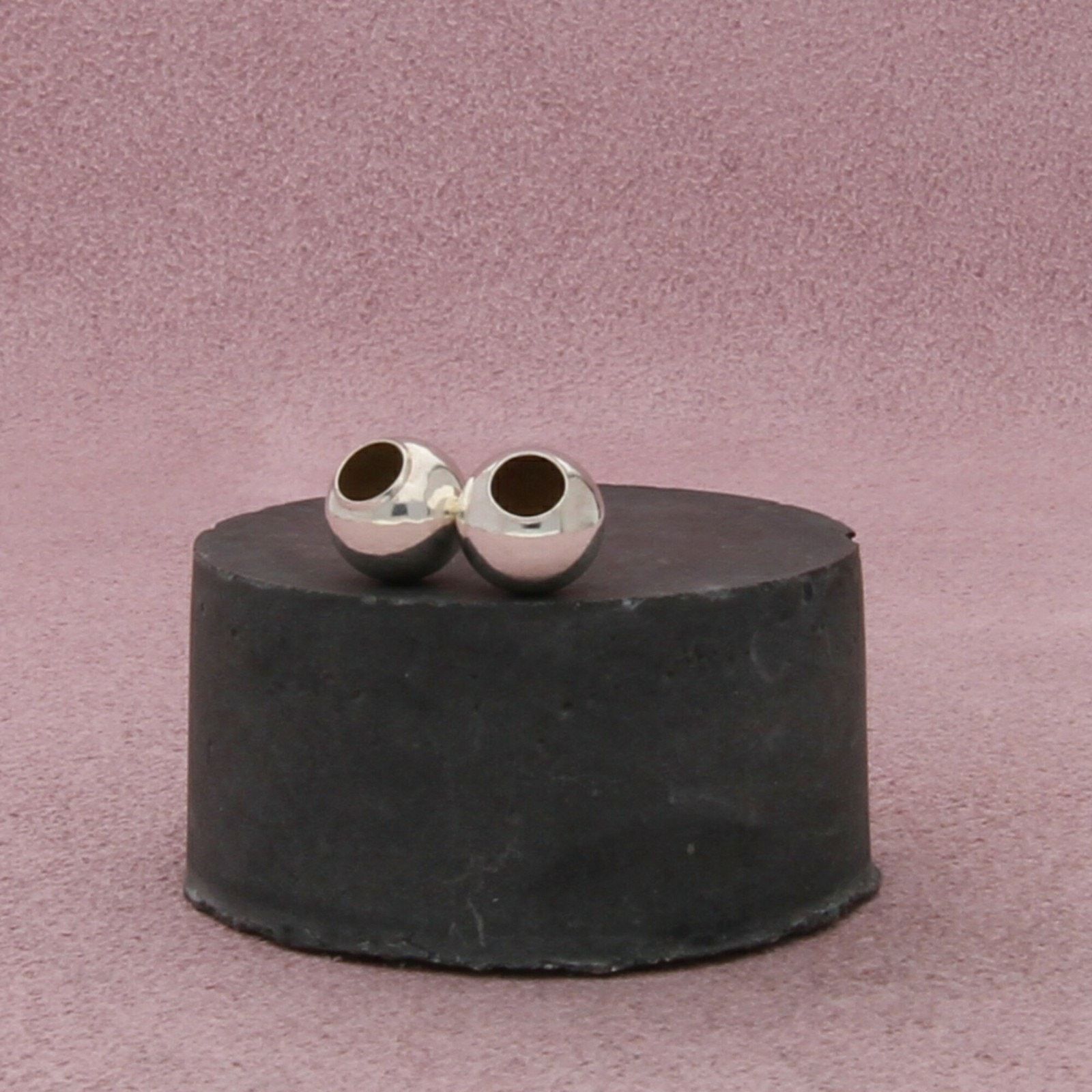Sterling Silver sterling silver 7mm spacer bead set (qty 2) charm pendant Size ONE SIZE - 3 Thumbnail