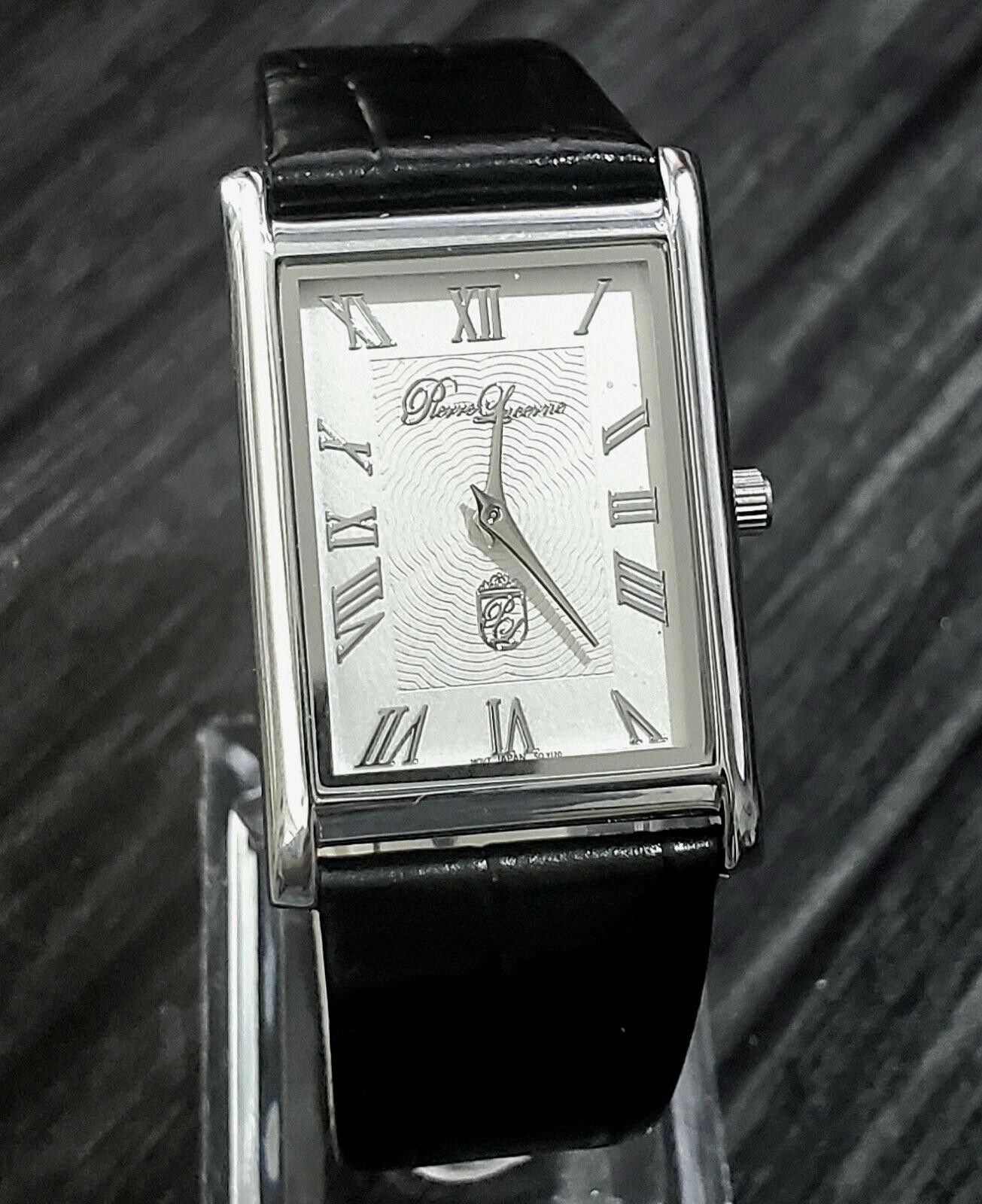 Pierre Lucerne SQ Mens Tank Watch Wave Roman Dial