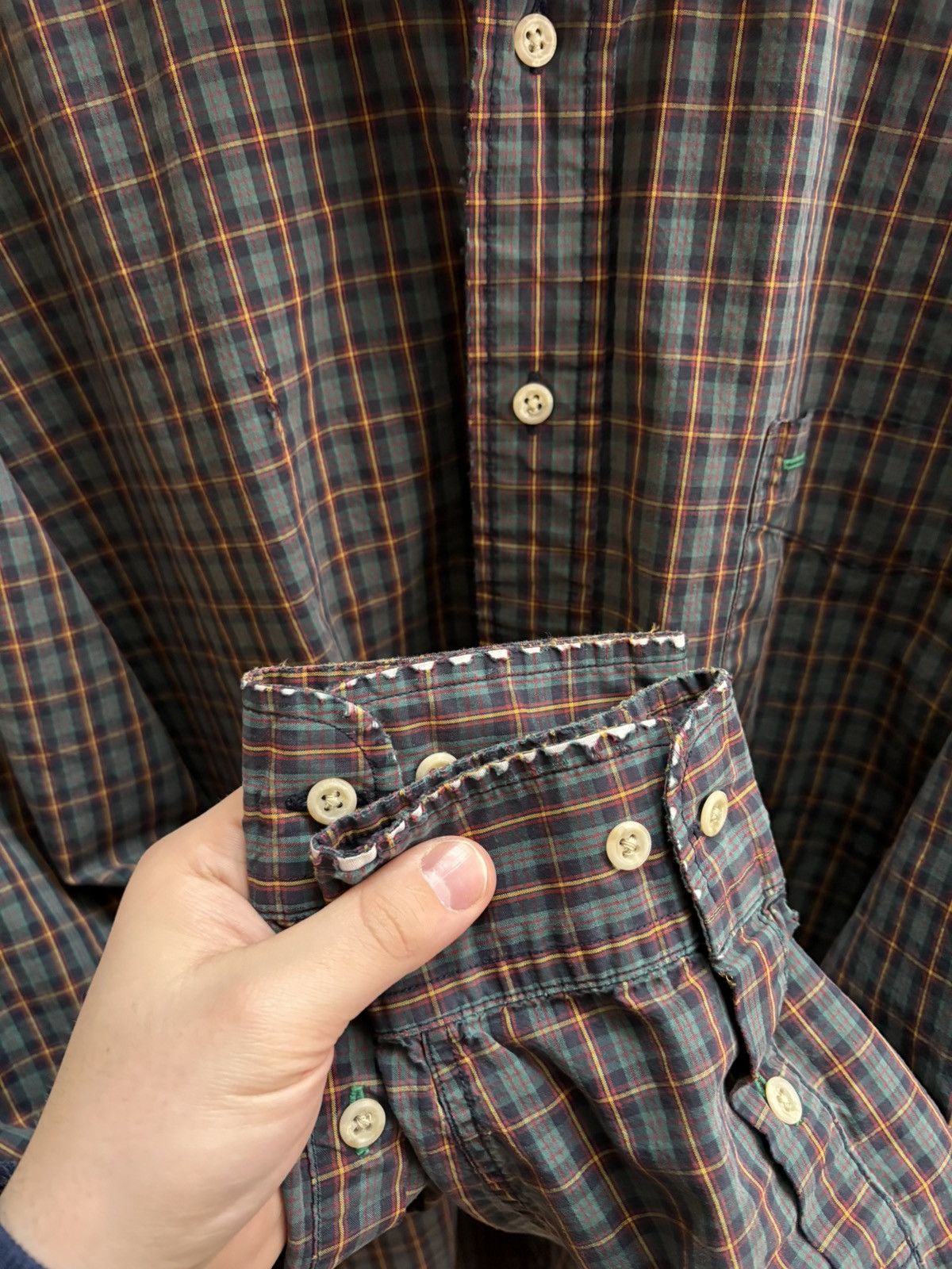 Tommy Hilfiger Tommy Hilfiger VTG 90s brown/blue plaid dress shirt XL Size US XL / EU 56 / 4 - 5 Thumbnail