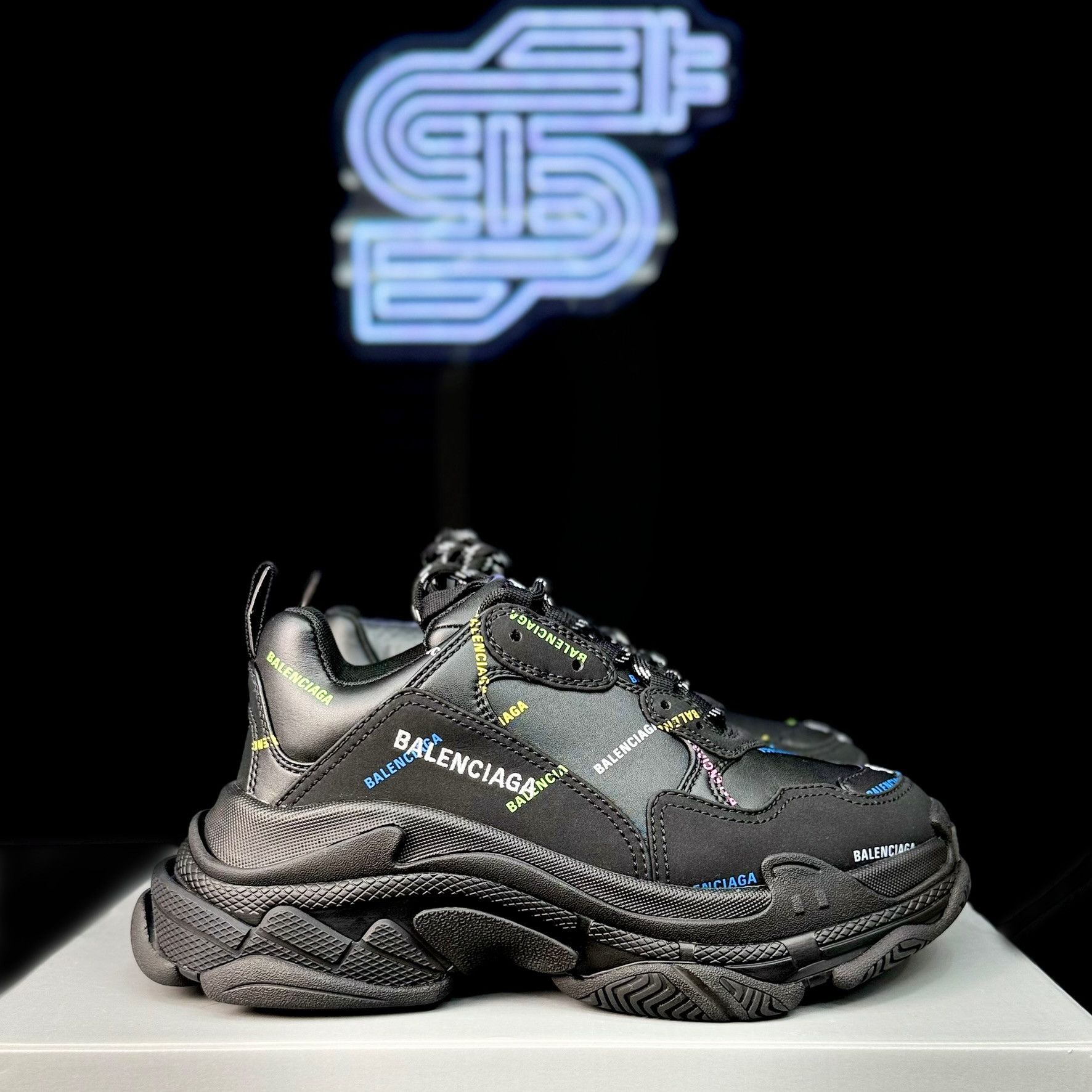 Balenciaga Balenciaga Triple-S All Over Sneaker Black/Multi Size US 7.5 / EU 40-41 - 2 Thumbnail