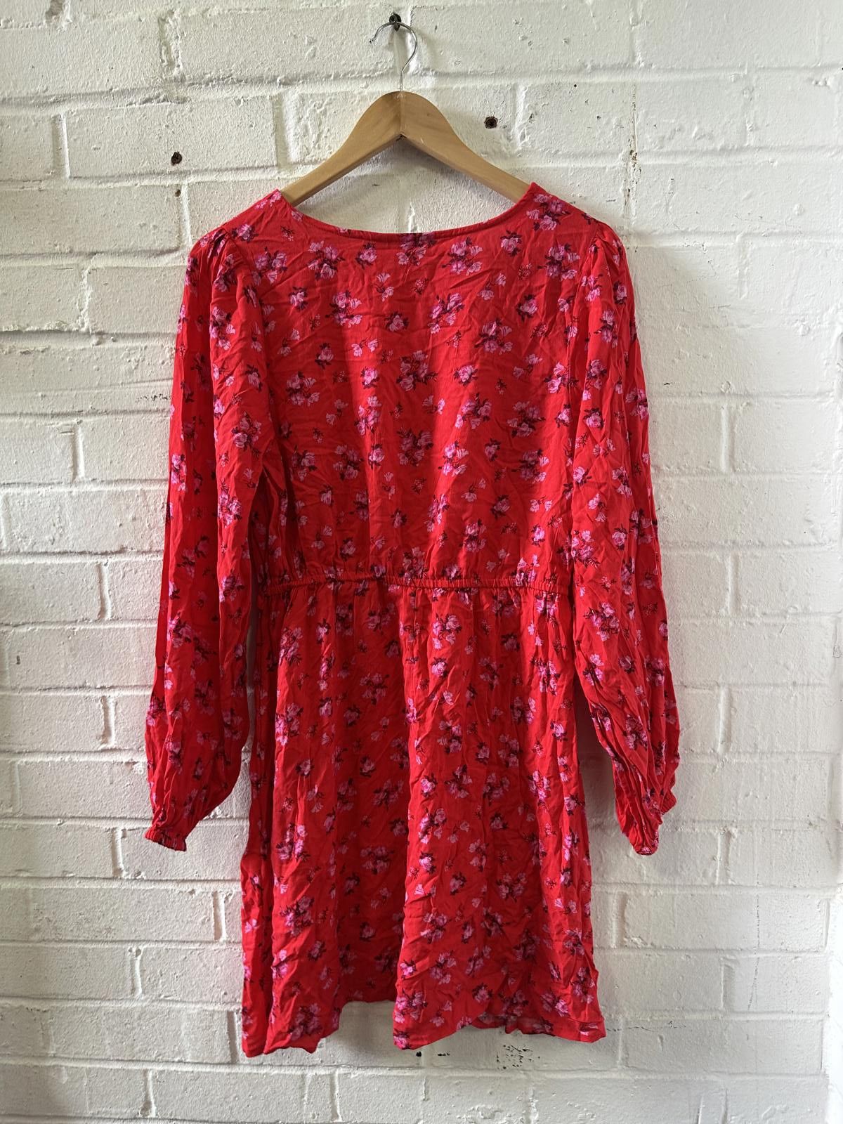 Unknown London Red Floral Long Sleeve Dress Size M / US 6-8 / IT 42-44 - 3 Thumbnail