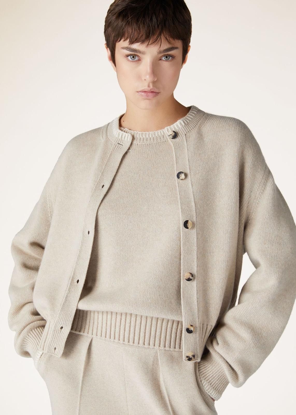 Loro Piana o1srvl11e0125 FAO0065 Ashi Embroidered Cardigan in Beige Size XS / US 0-2 / IT 36-38 - 7 Thumbnail