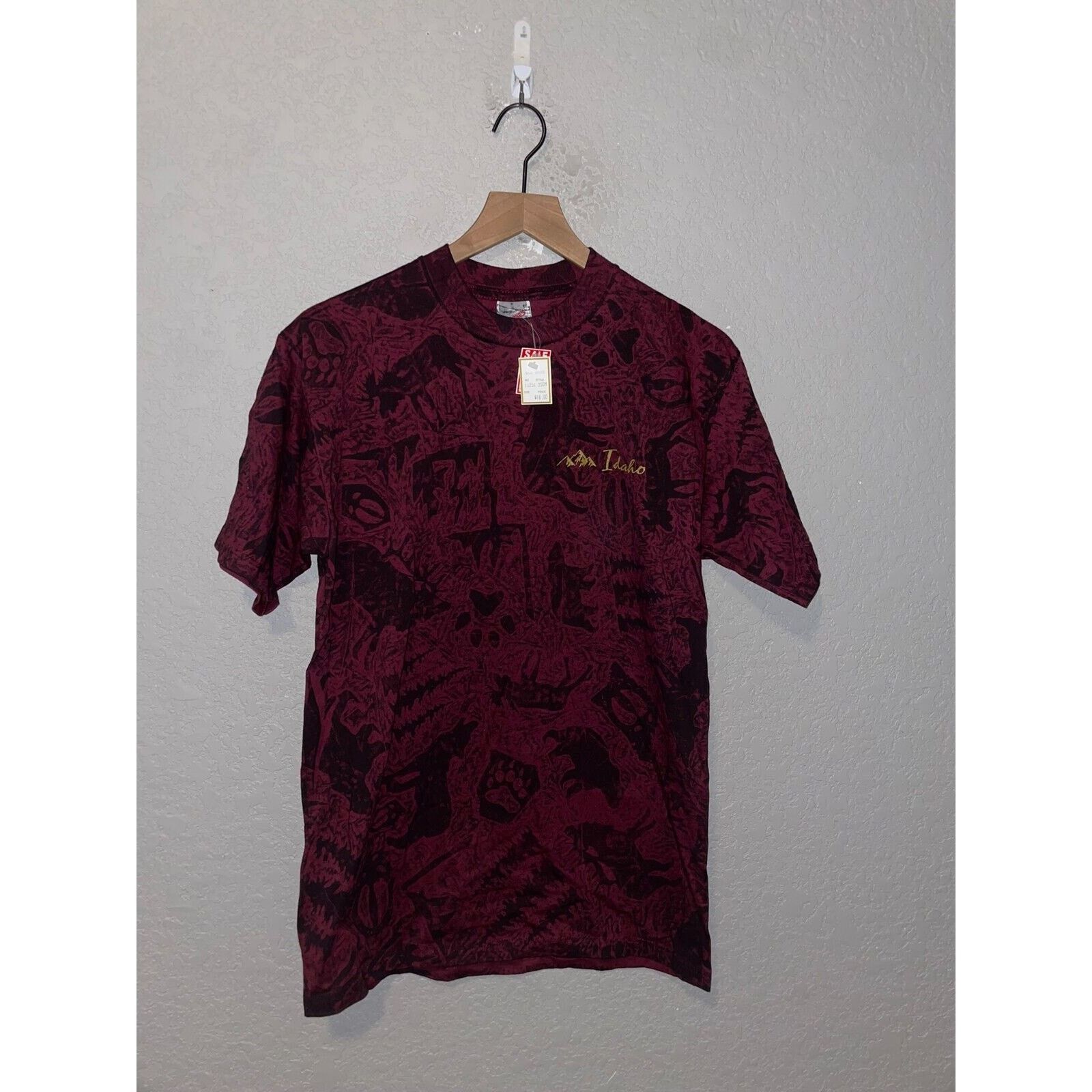 Jerzees Vintage Idaho Animal Shirt Nature All Over Print Red 90s VTG Size US M / EU 48-50 / 2 - 1 Thumbnail