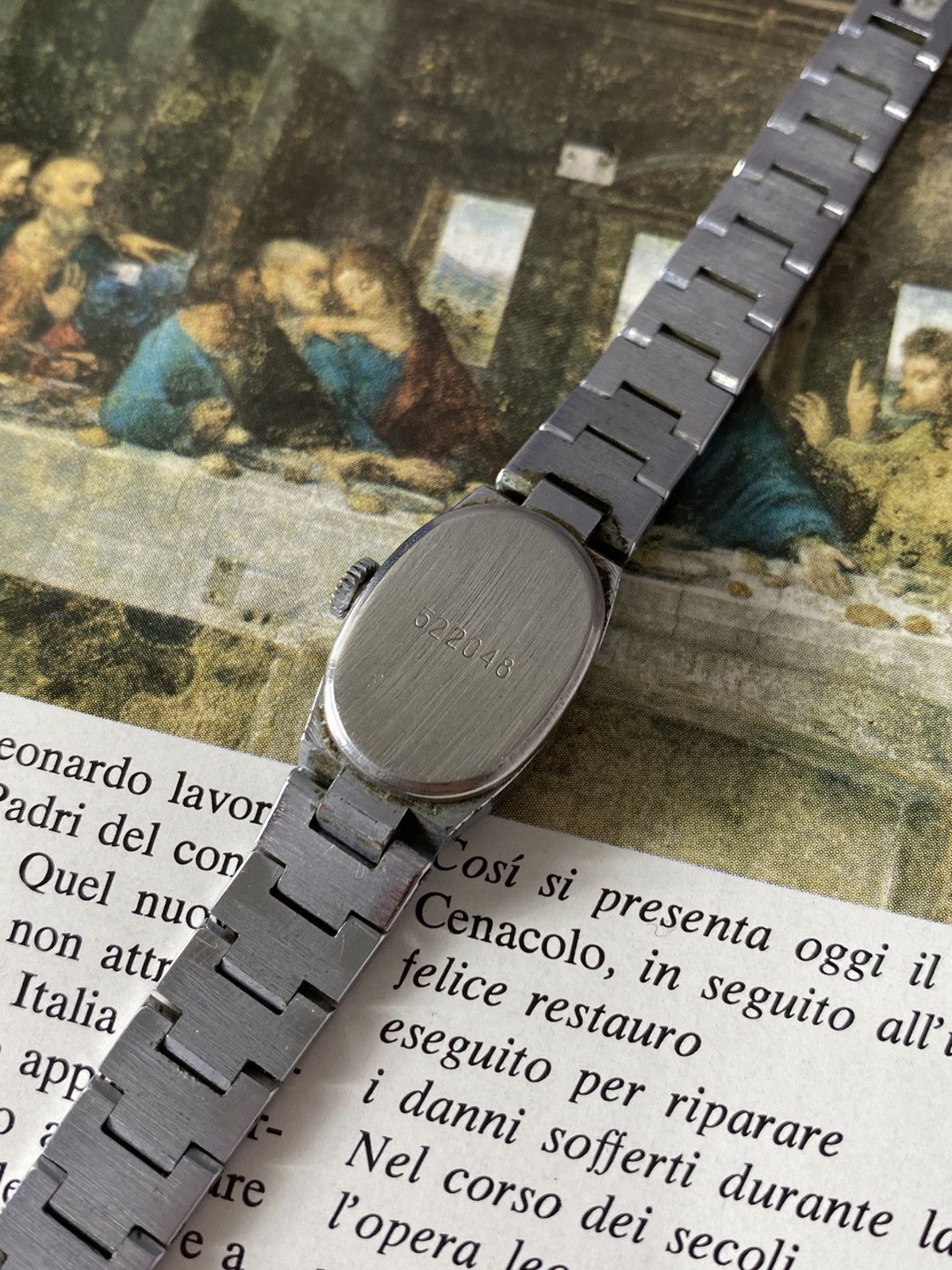Jewelry Vintage Luch Soviet Watch Oval Silver Tone Ladies USSR Deco Size ONE SIZE - 5 Thumbnail
