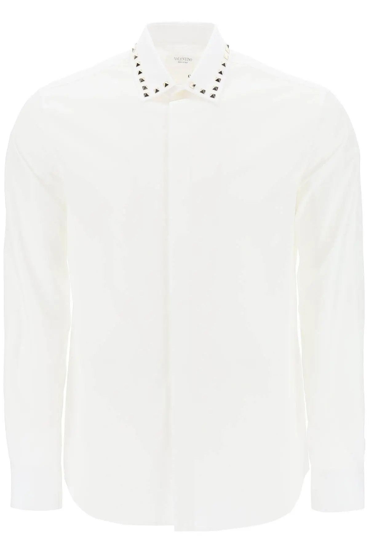 image of Valentino Garavani O1S22I1N0124 Rockstud Untitled Studs Shirt In White, Men's (Size Small)