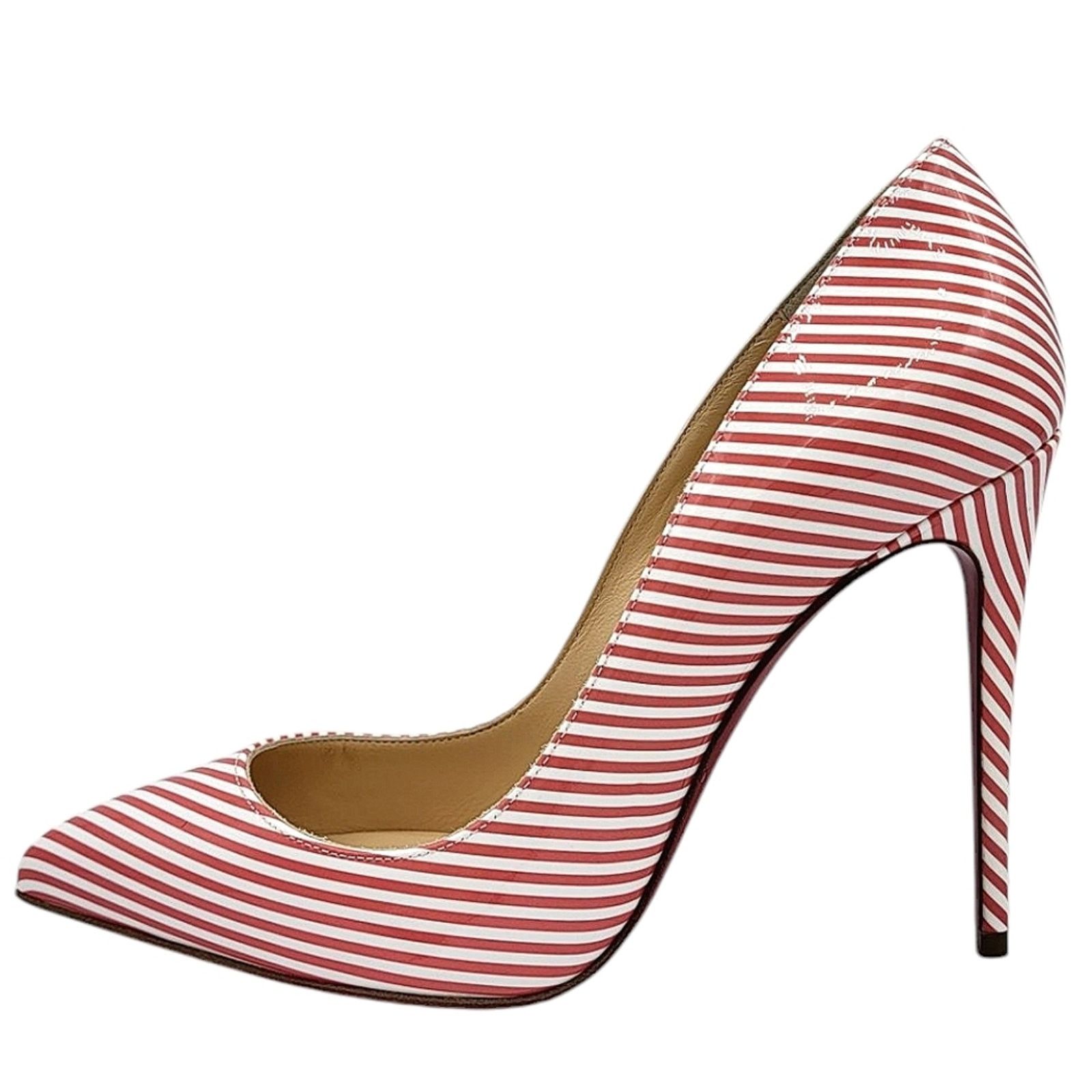 Christian Louboutin Christian Louboutin Pigalle Follies Striped Leather Pumps 36 Size US 5.5 / IT 35.5 - 4 Thumbnail