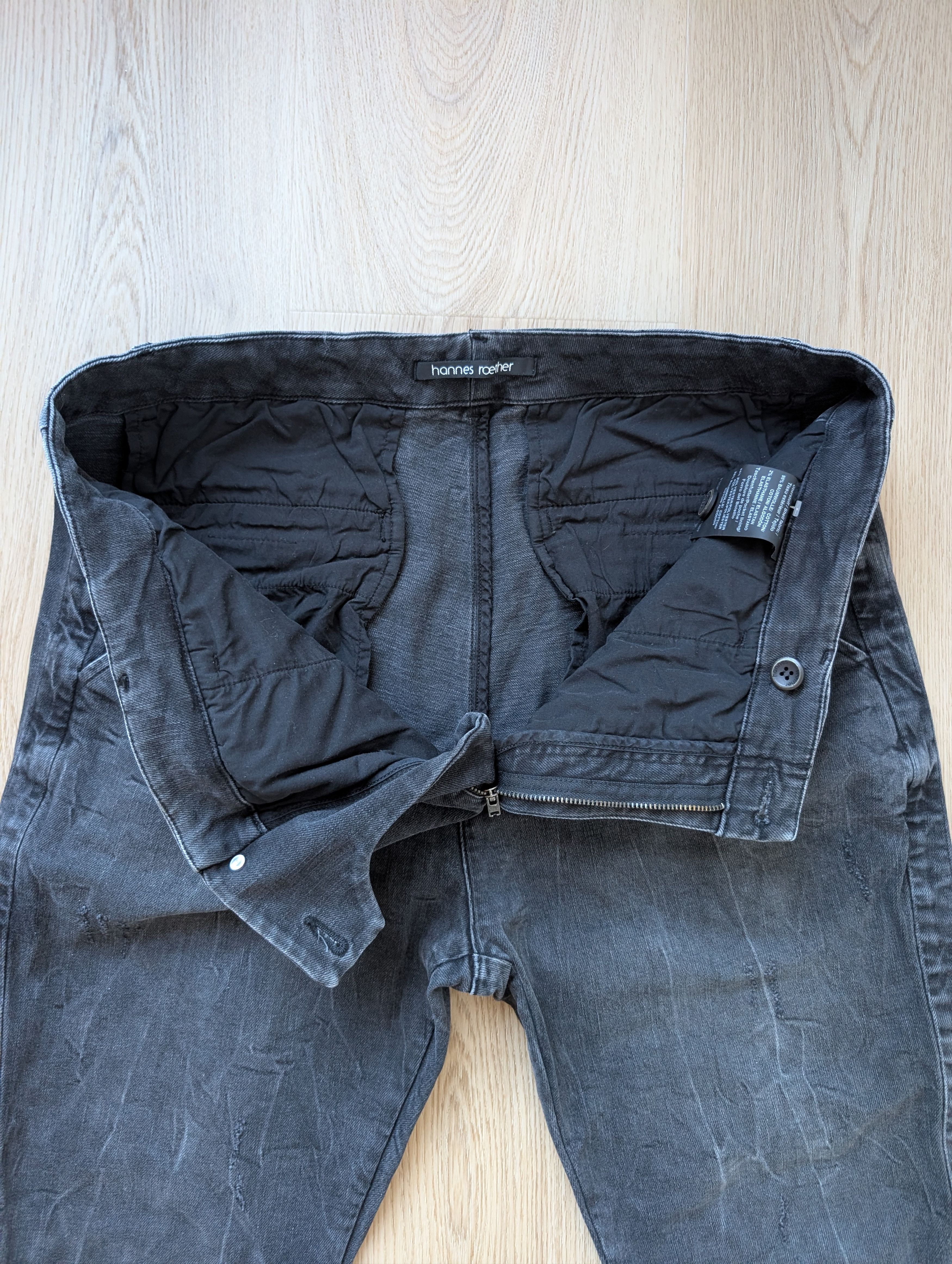 hannes roether Rare Hannes Roether Grey Avant Garde Denim Jeans RRP €329 Size US 34 / EU 50 - 6 Thumbnail