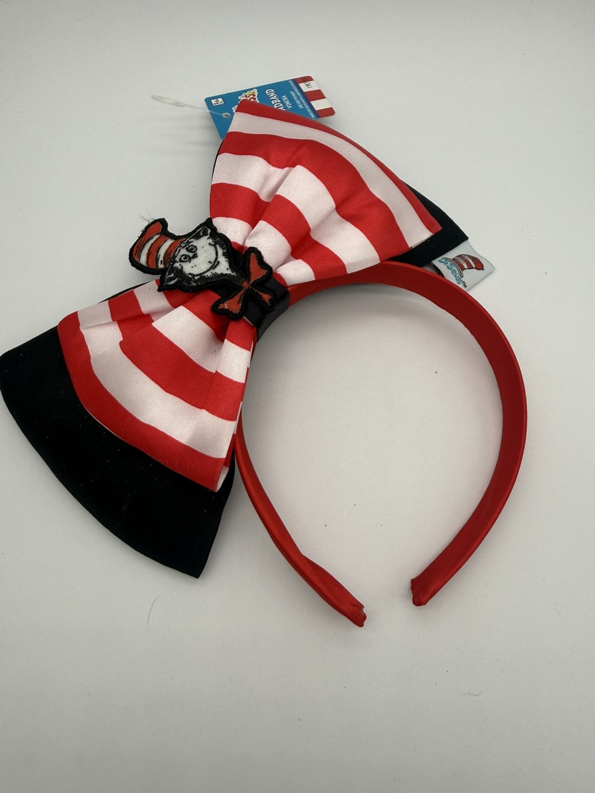 Other Dr Seuss Cat in The Hat Large Bow Headband Red White Stripe Size ONE SIZE - 1 Thumbnail