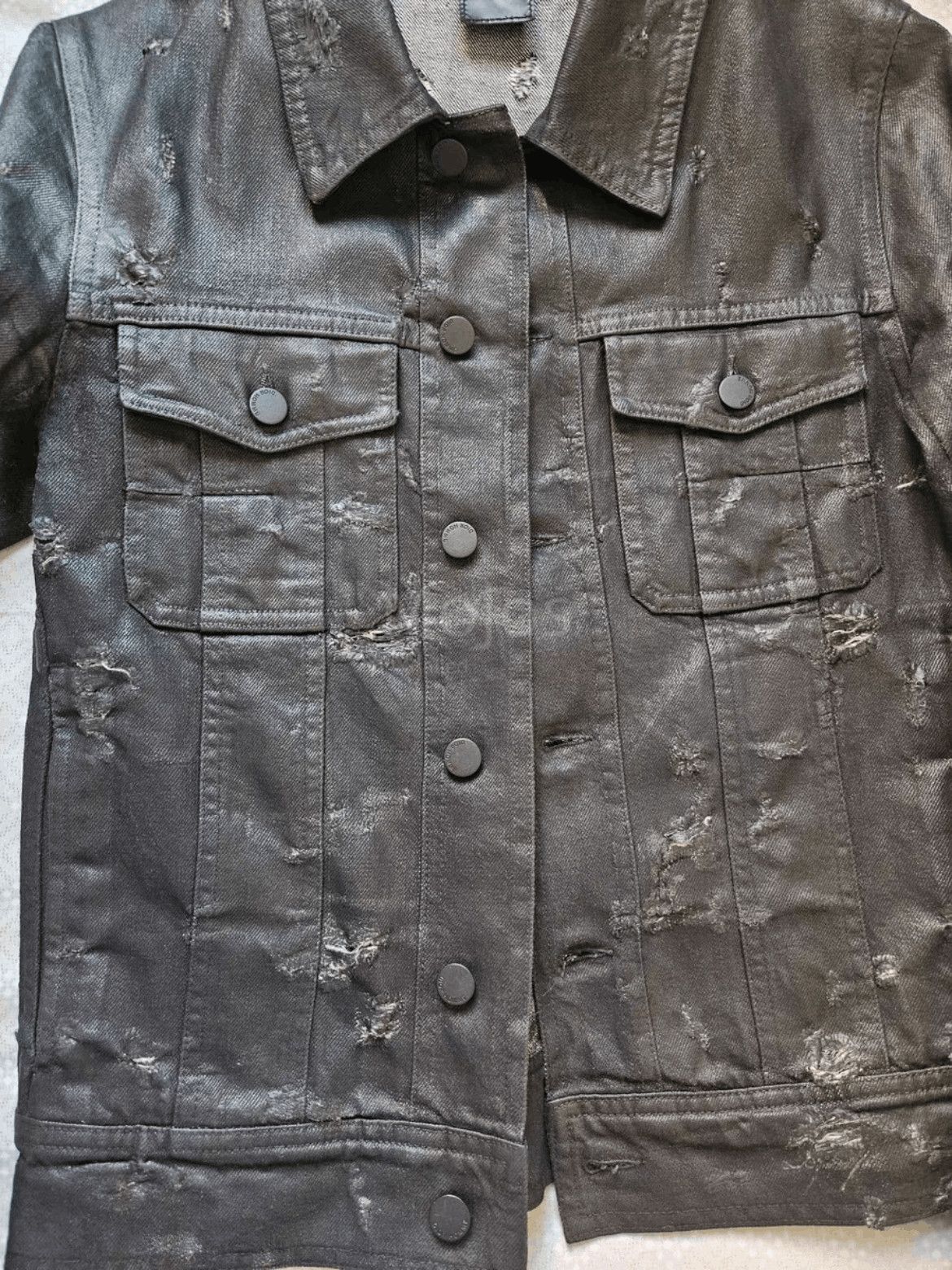 Sz 44 Dior Homme 04SS By Hedi Waxed Distressed Denim Jacket