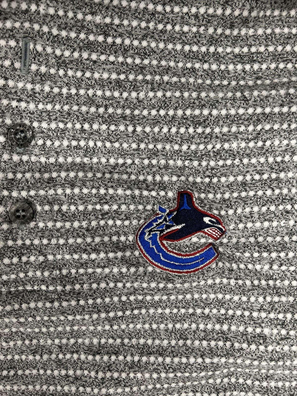 NHL × Vintage Crazy Vintage 90s Essential Vancouver Canucks Polo Tee Shirt Size US XL / EU 56 / 4 - 2 Thumbnail