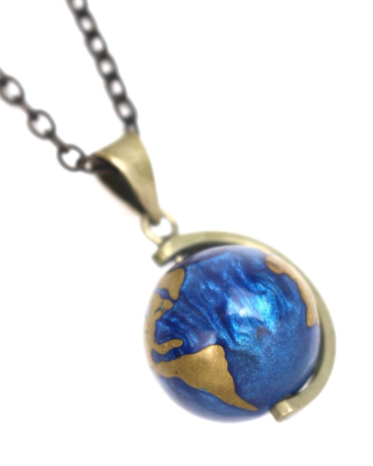 Vintage 1990S SPINNING GLOBE CHIME PENDANT NECKLACE - CONTINENTS Size ONE SIZE - 2 Thumbnail