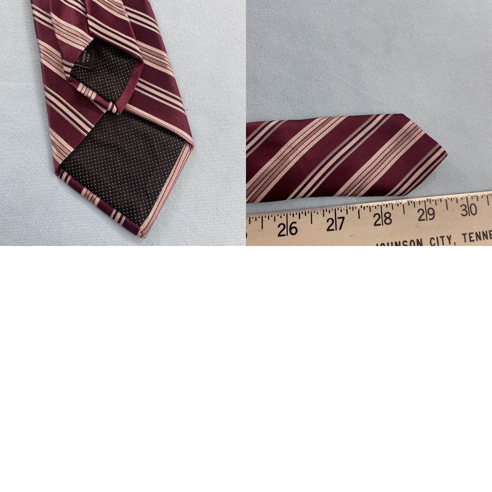 Michael Kors VINTAGE Michael Kors Tie 100% Silk Red Pink Exec Striped Necktie Made USA 3x60 Mens Size ONE SIZE - 11 Thumbnail