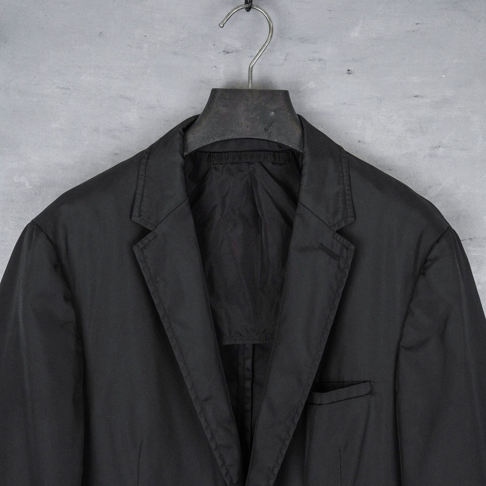 Prada Vintage prada 2010 nylon tailored logo black blazer jacket Size US M / EU 48-50 / 2 - 4 Thumbnail