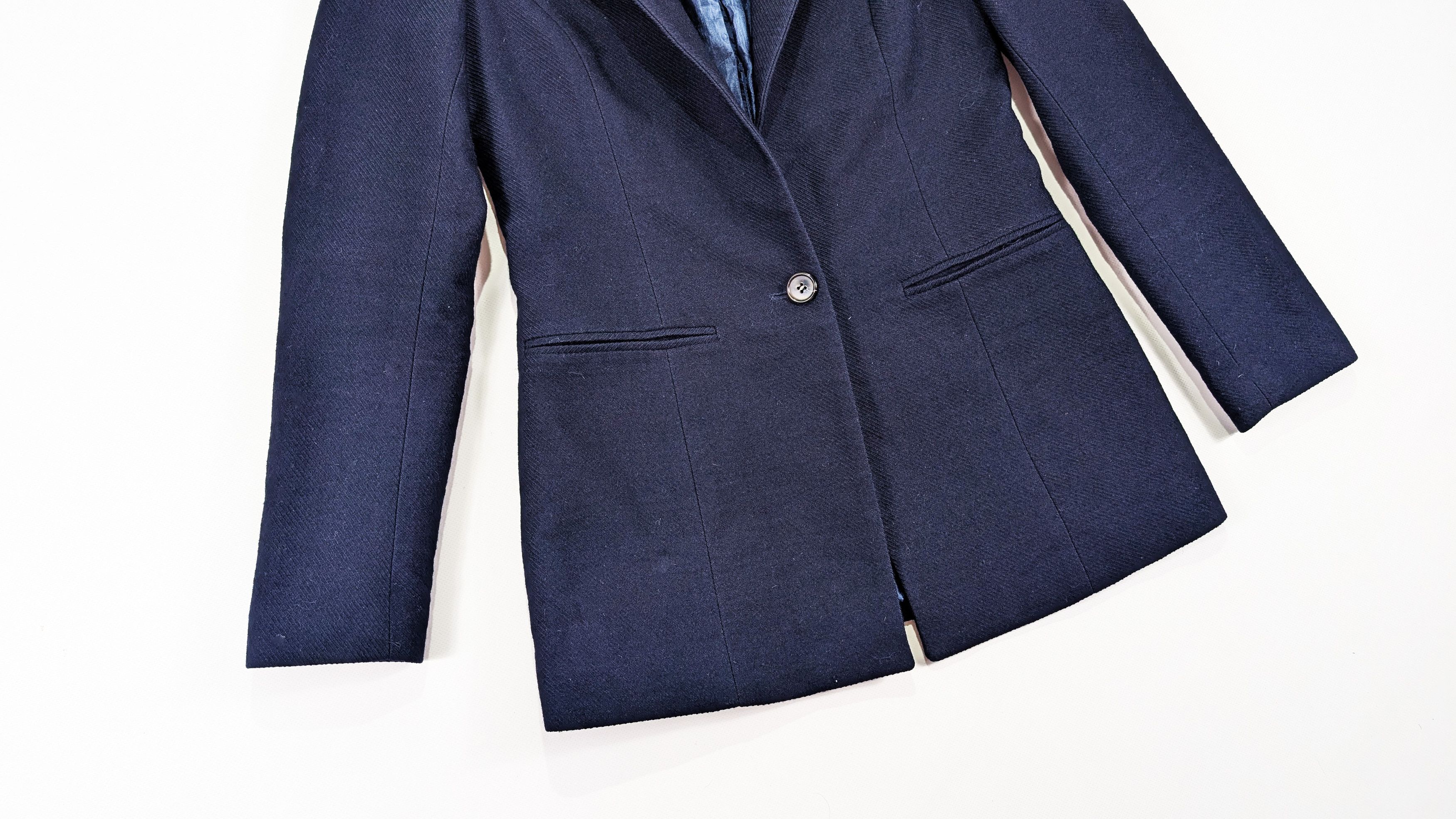 Apiece Apart Apiece Apart Blue Wool Cotton Single Button Blazer Jacket Size S / US 4 / IT 40 - 3 Thumbnail