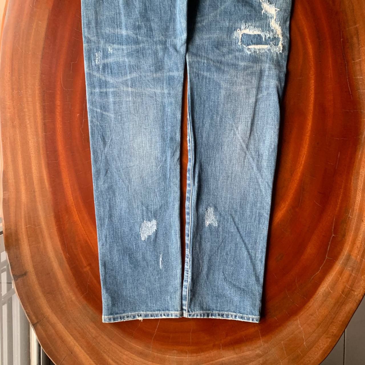 Vanquish Vanquish Distressed Patchwork Punkers Light Blue Denim Pants Size US 34 / EU 50 - 6 Thumbnail