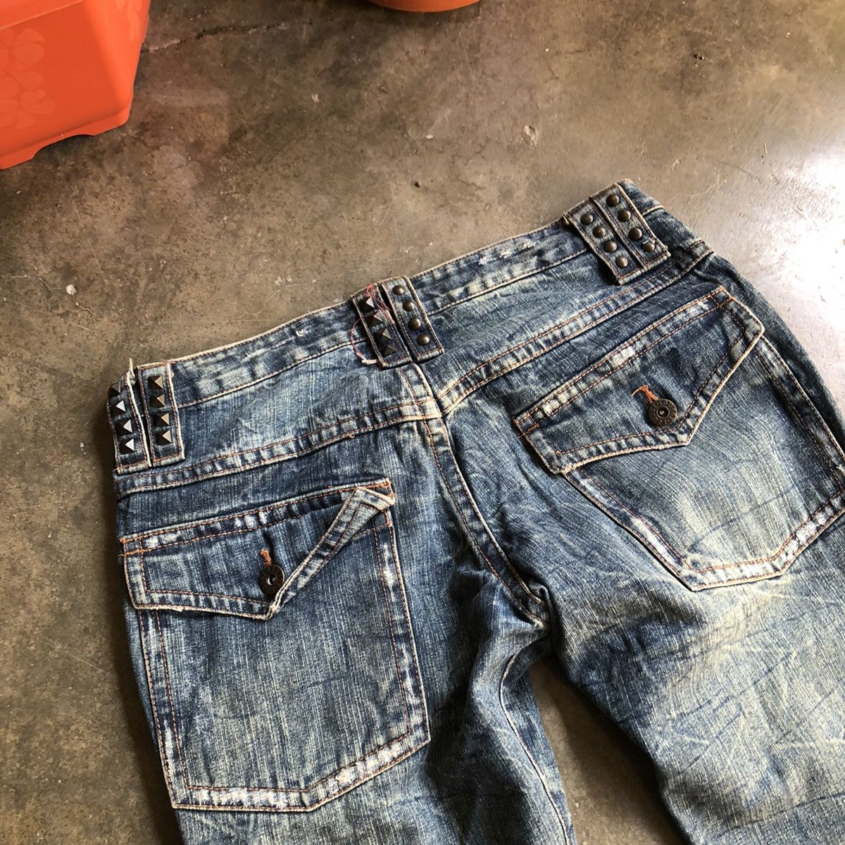 Japanese Brand × LOWBOX Lowbox Punk Stayle Flare Jeans 🍒 Size US 31 - 9 Thumbnail