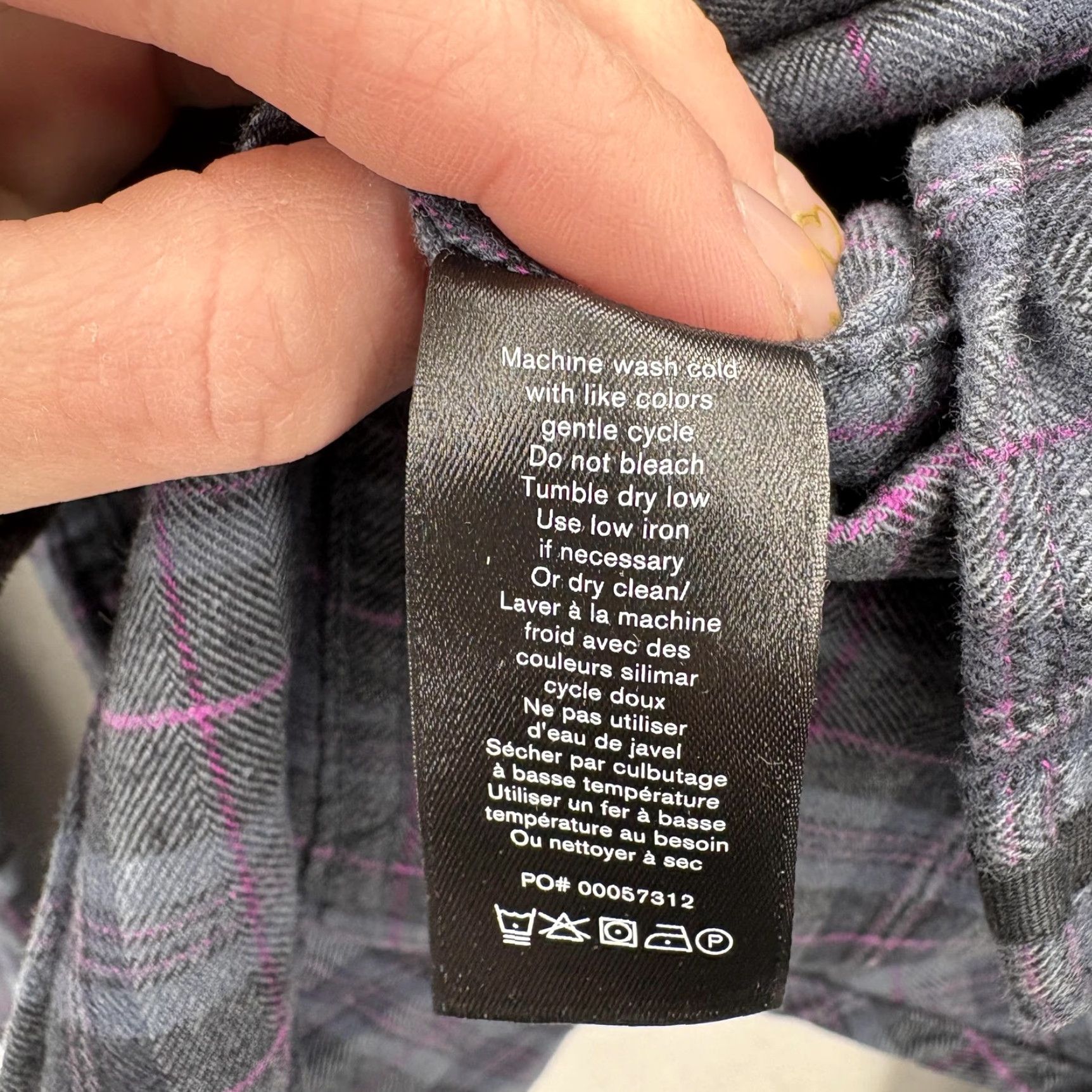 Rag & Bone Rag & Bone Flannel Shirt Mens XS Gray Plaid Long Sleeve Button Front Stretch Size US XS / EU 42 / 0 - 6 Thumbnail