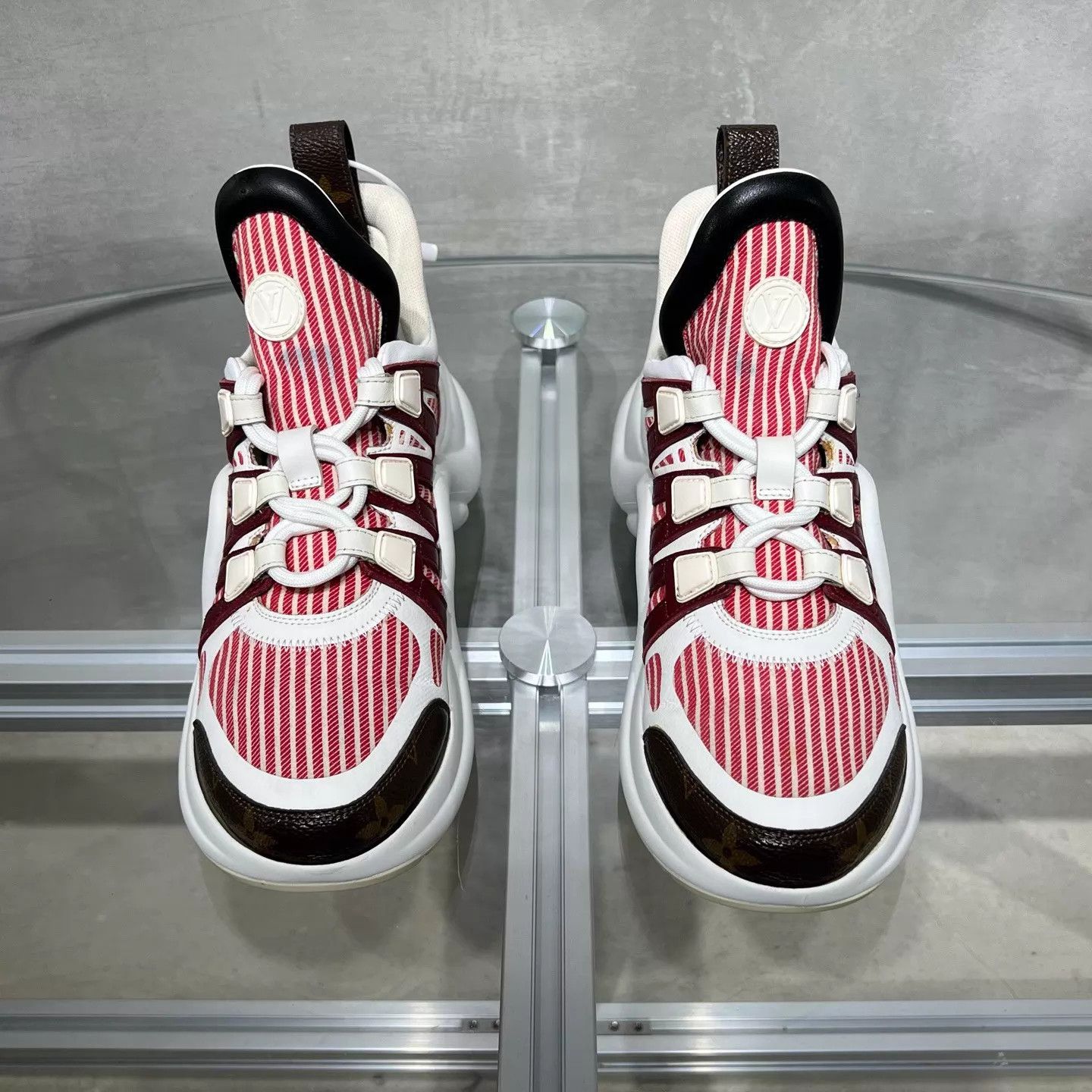 Louis Vuitton LV Archlight White Red Monogram Sneakers UK3/37 Size US 6.5 / IT 36.5 - 1 Thumbnail