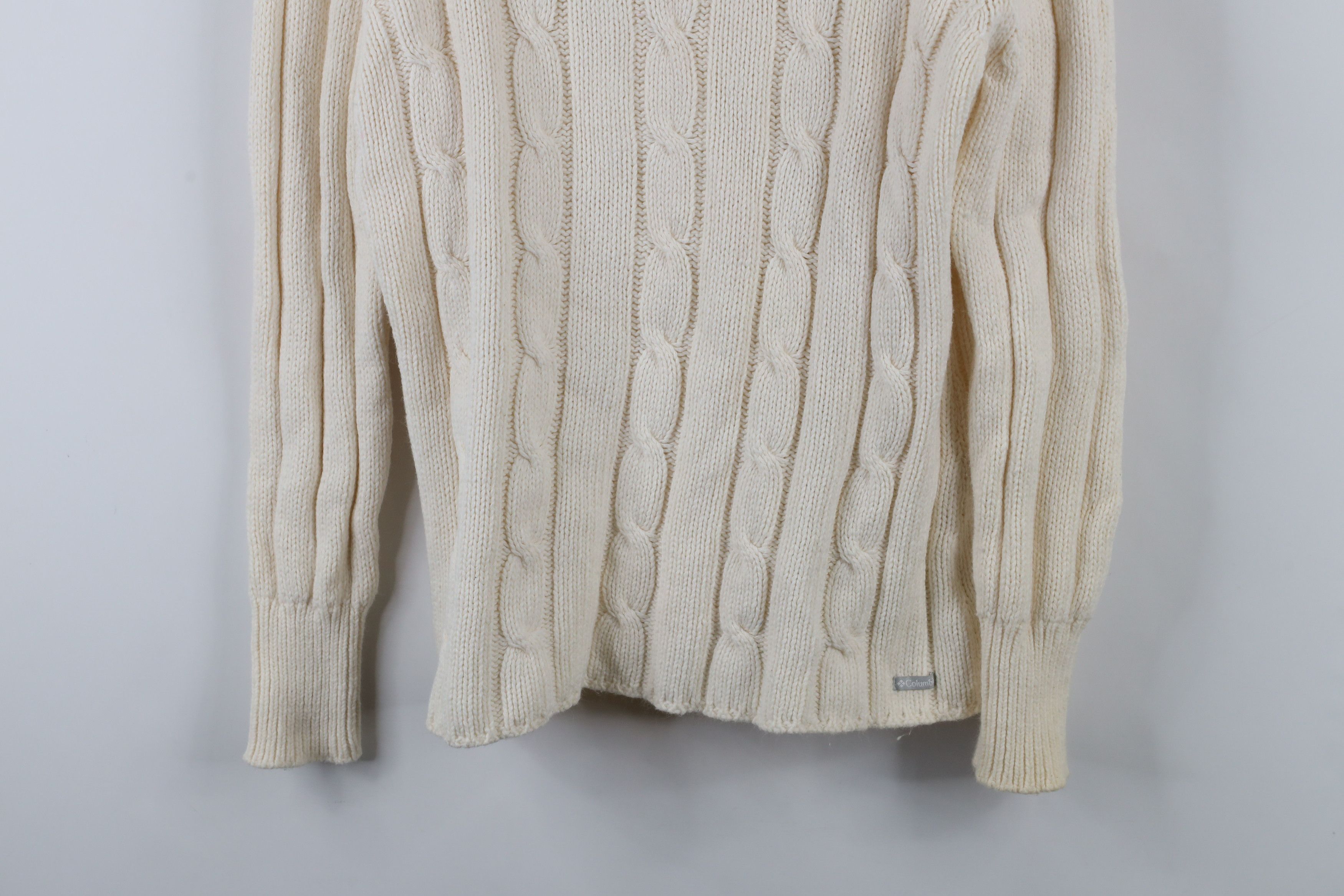 Columbia × Vintage Vintage Columbia Blend Chunky Cable Knit Turtleneck Sweater Size L / US 10 / IT 46 - 3 Thumbnail