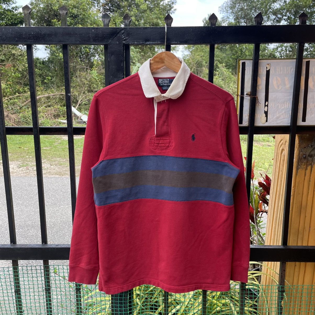 🔥Vintage Polo Ralph Lauren Tricolour Striped Rugby Shirts