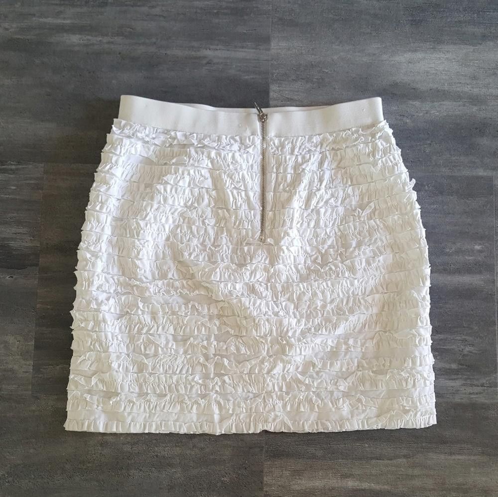 Michael Kors White Ruffle Michael Kors Mini Size 27" / US 4 / IT 40 - 2 Thumbnail